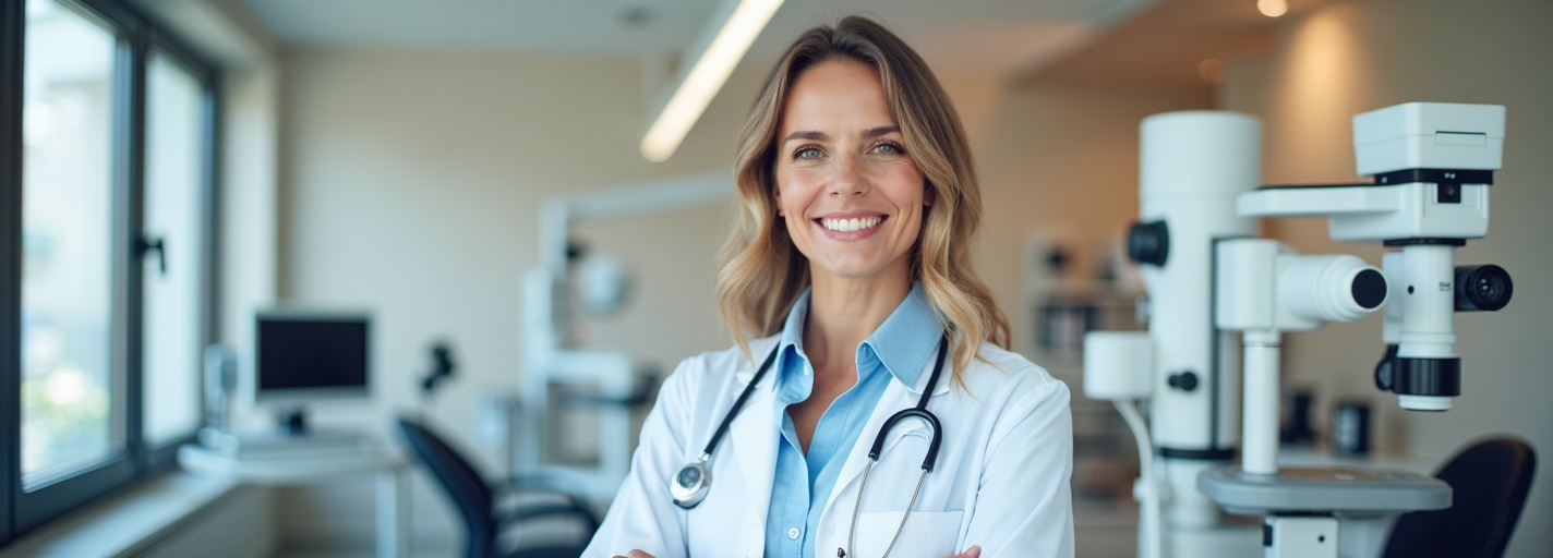 Augenarzt in moderner Praxis