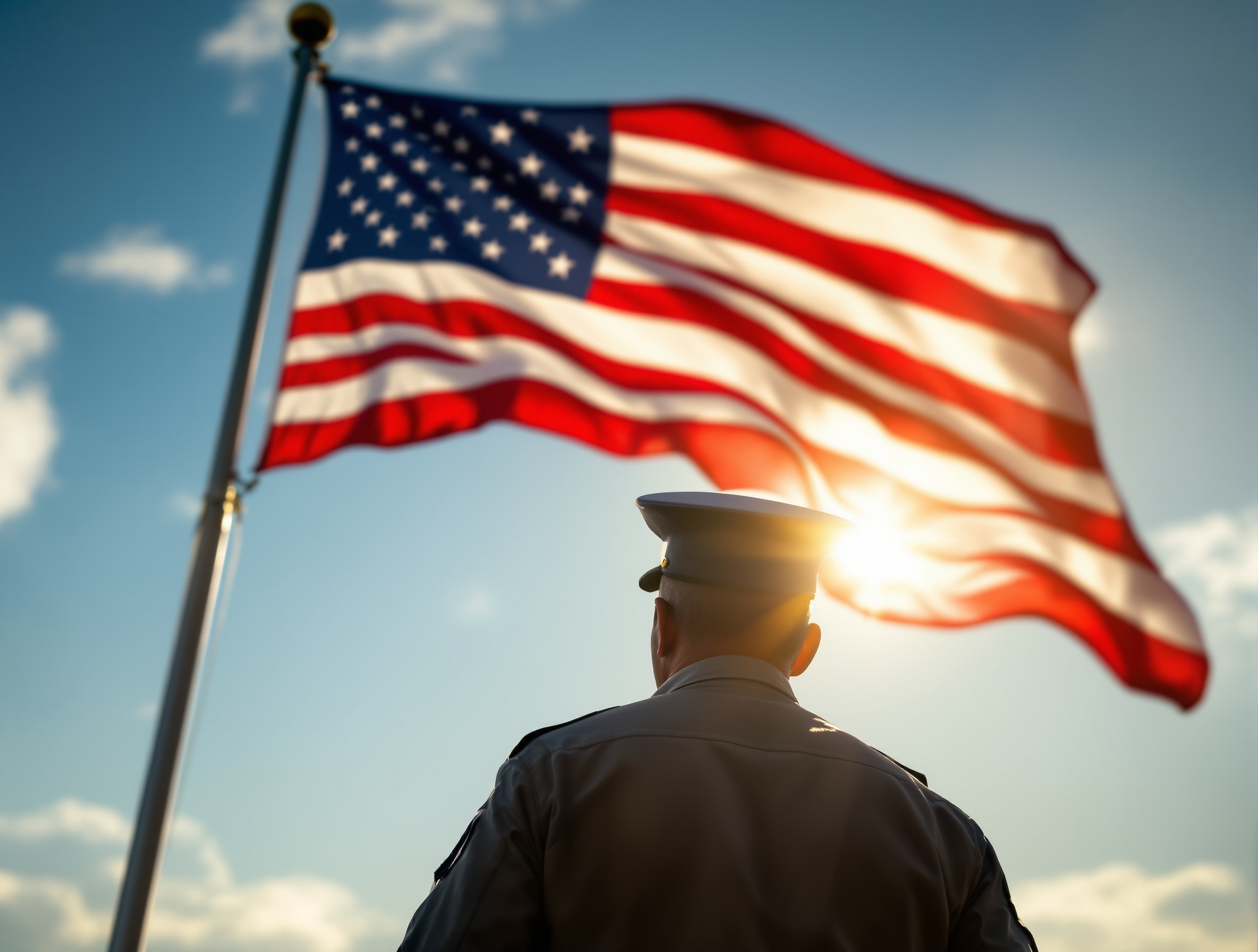 American veteran with flag