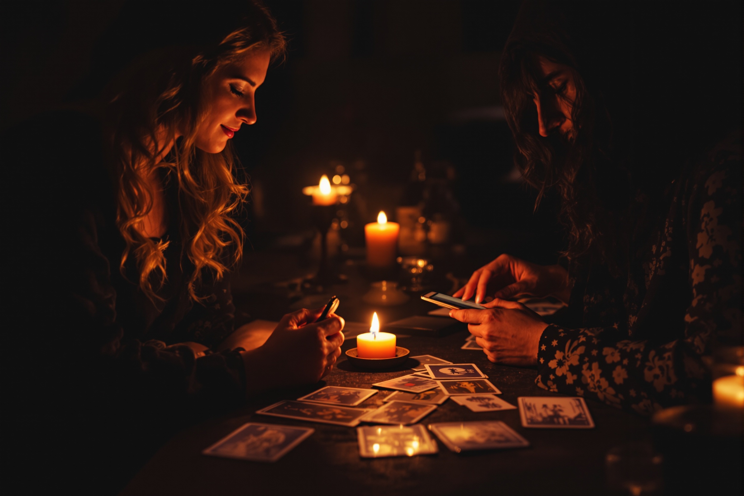 Sessão de tarot íntima e espiritual