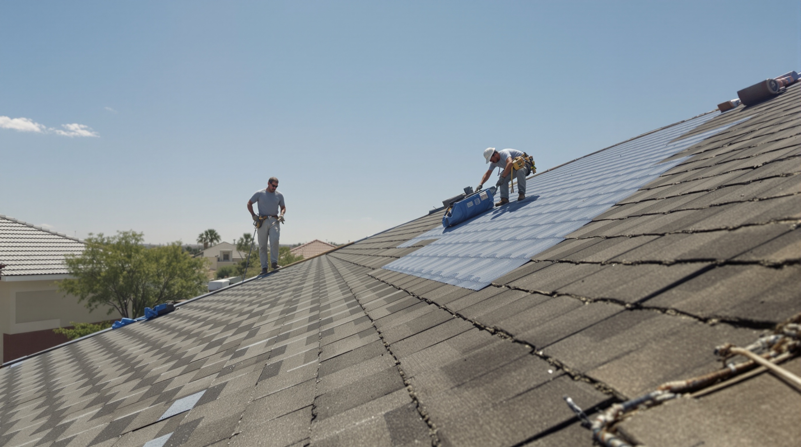 Installing impact-resistant roofing is the most effective way to lower El Paso homeowner insurance costs New roof installation on El Paso home to reduce insurance premiums