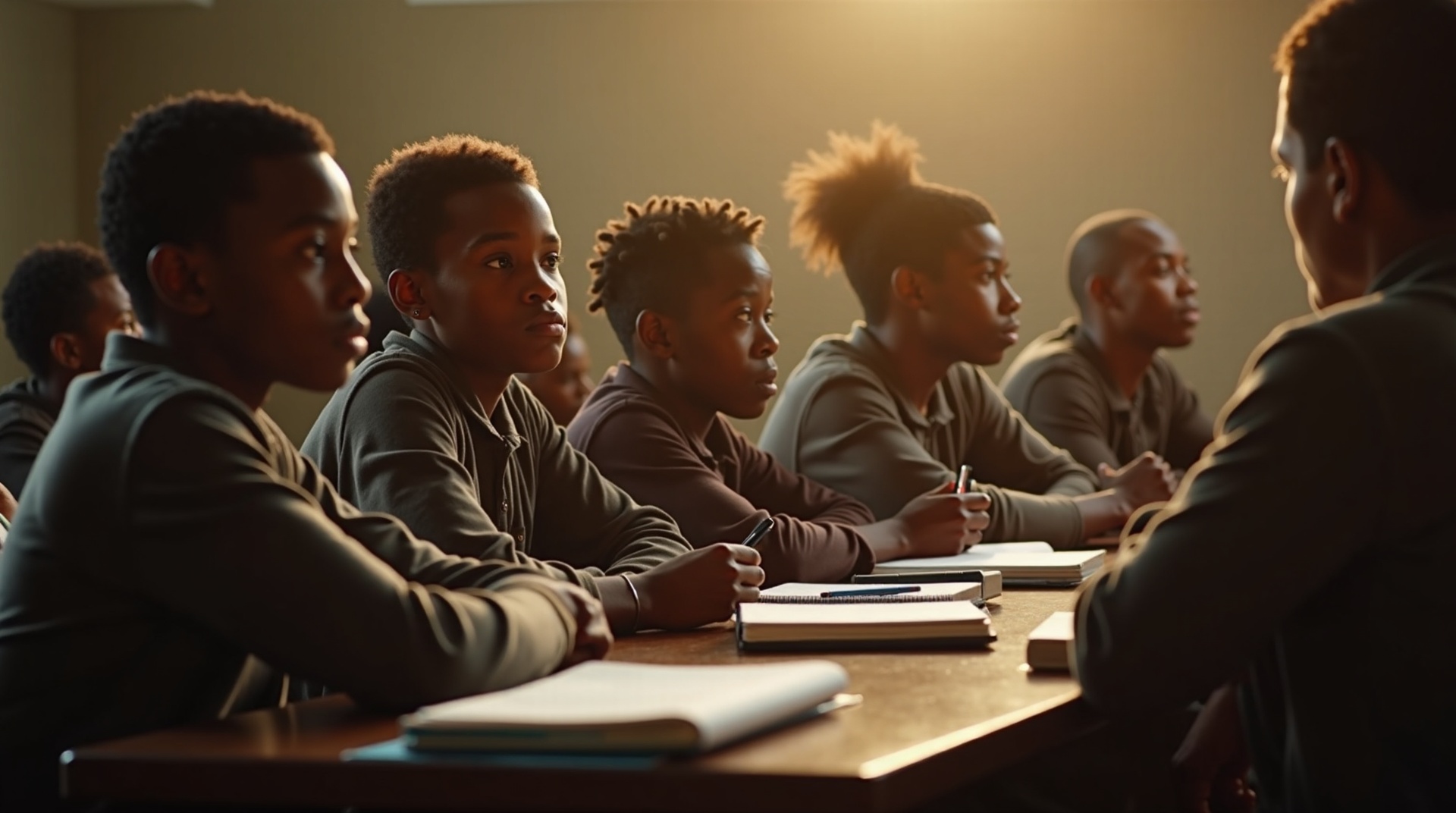 Black teenage youth in leadership workshop