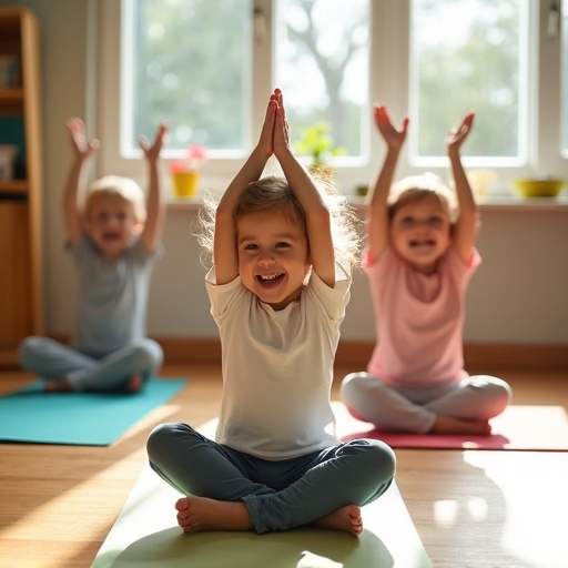 Morning yoga with our little yogis! 🧘♀️ Starting the day with calm minds and happy hearts.