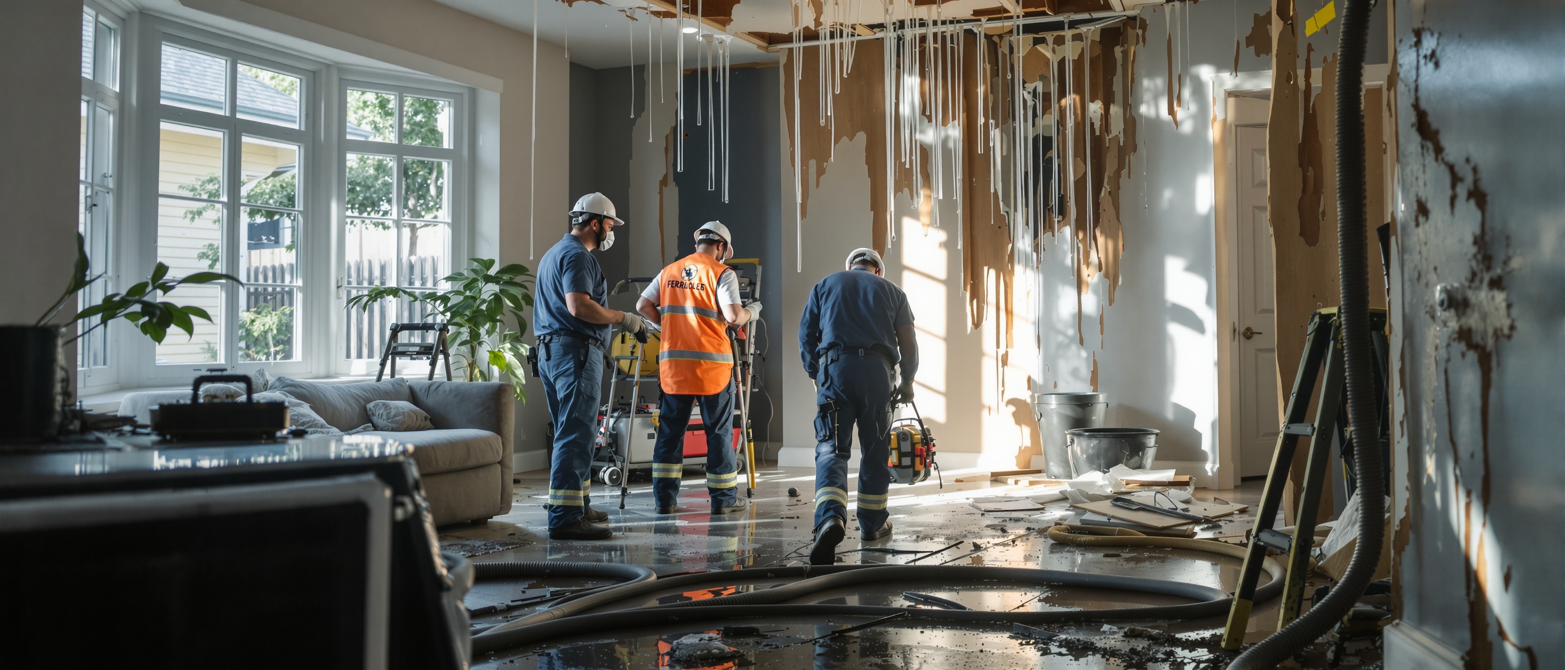 Restoration professionals at work