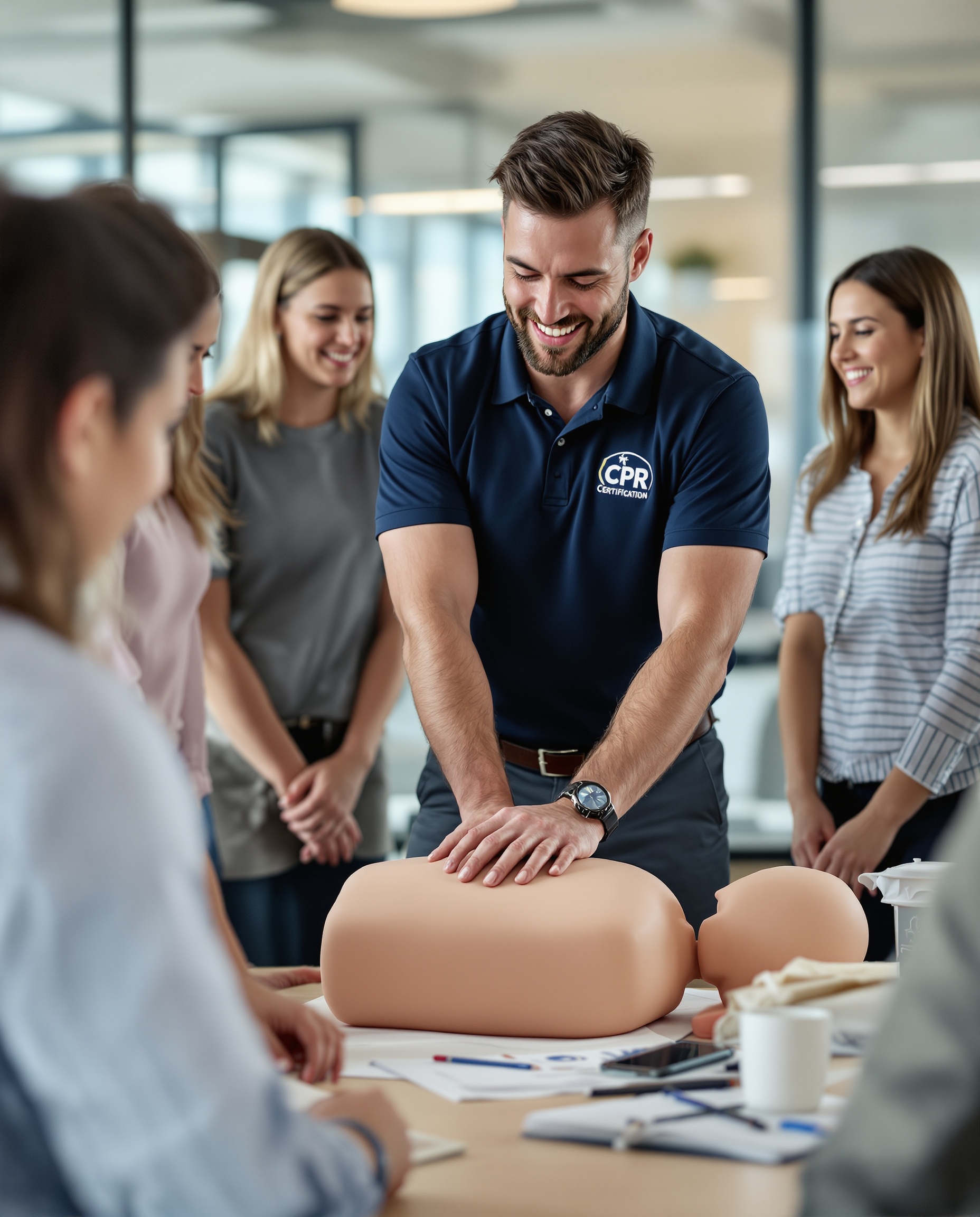 Certified CPR instructor teaching on-site