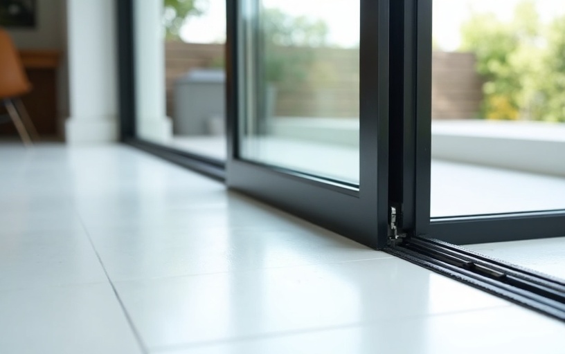 Glass door track detail