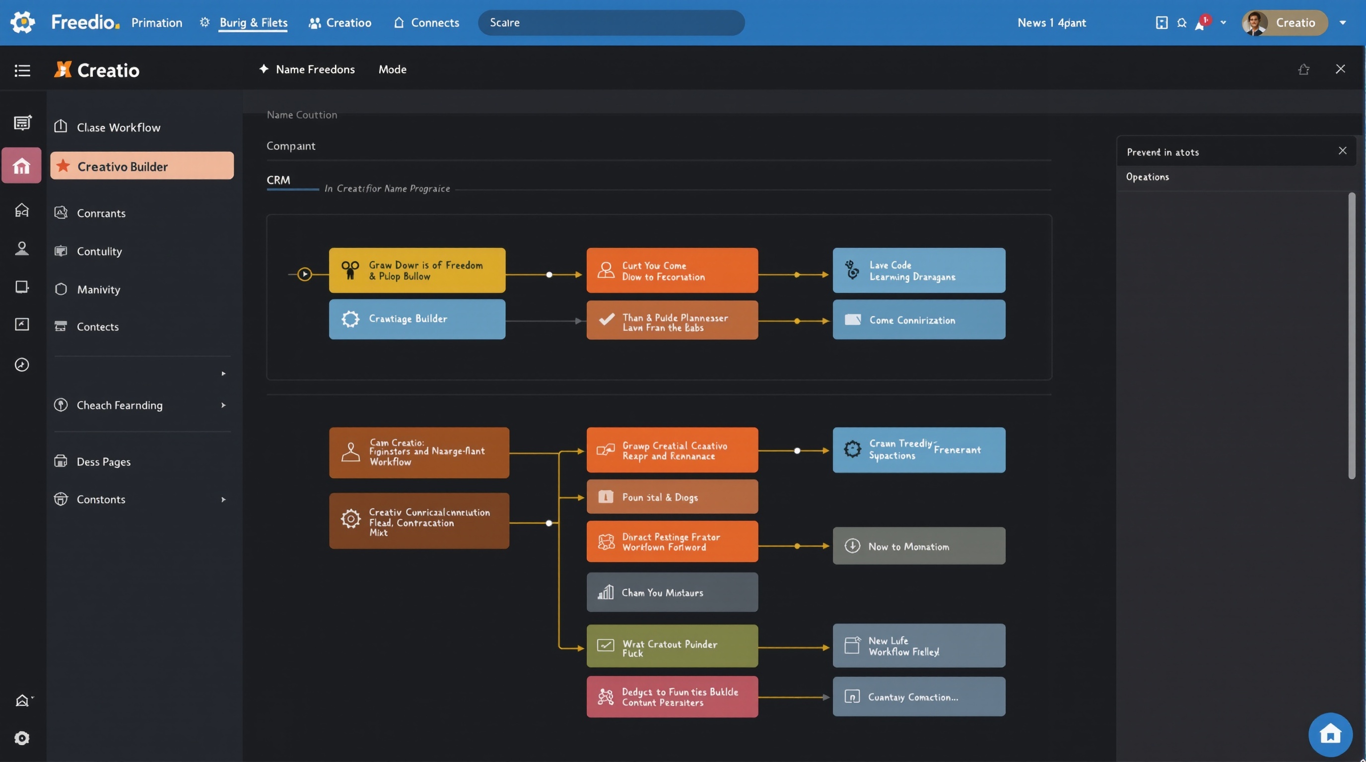 Creatio No-Code Workflow Builder — Process Automation Interface