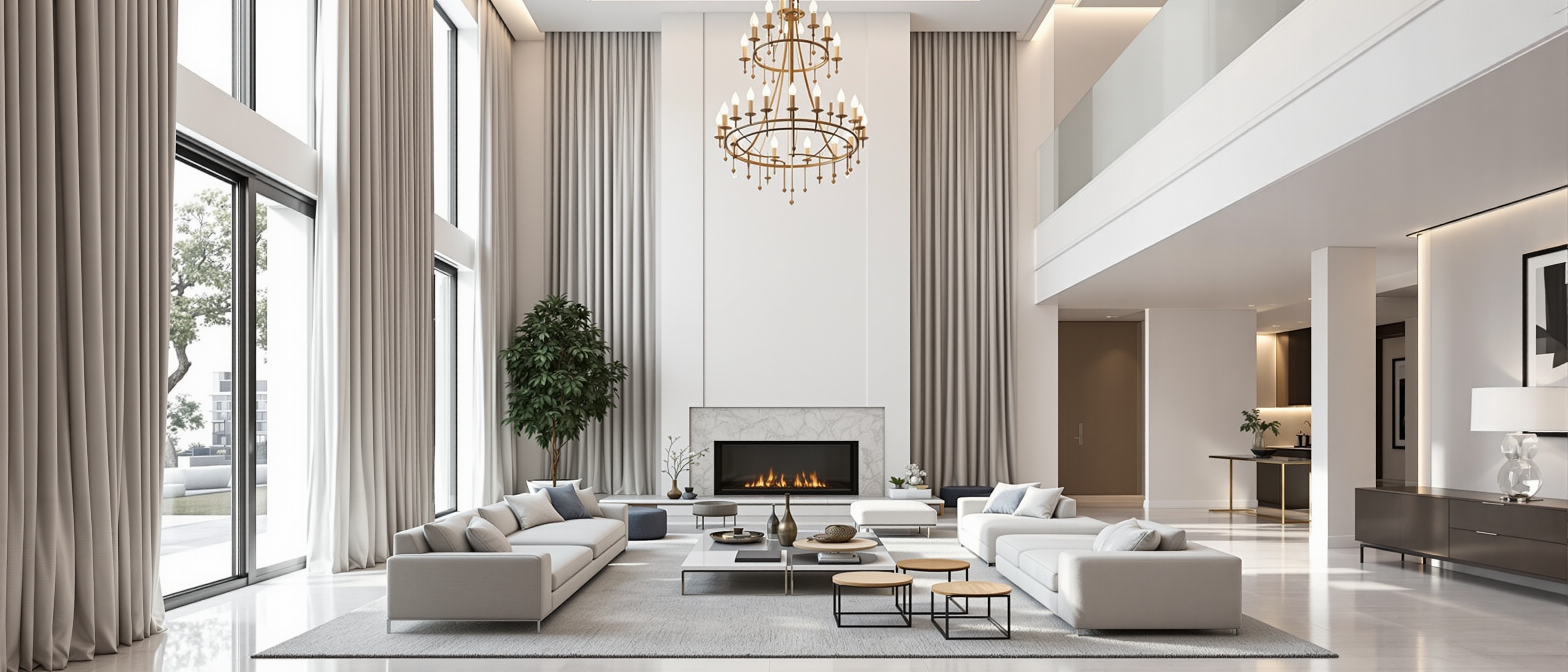 High ceiling room interior design
