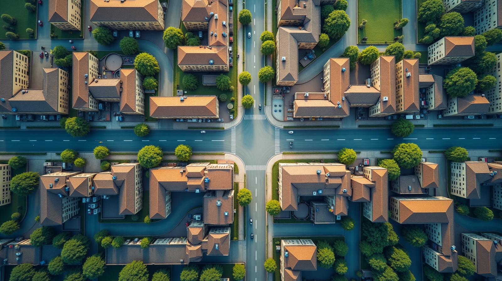 Aerial satellite map view