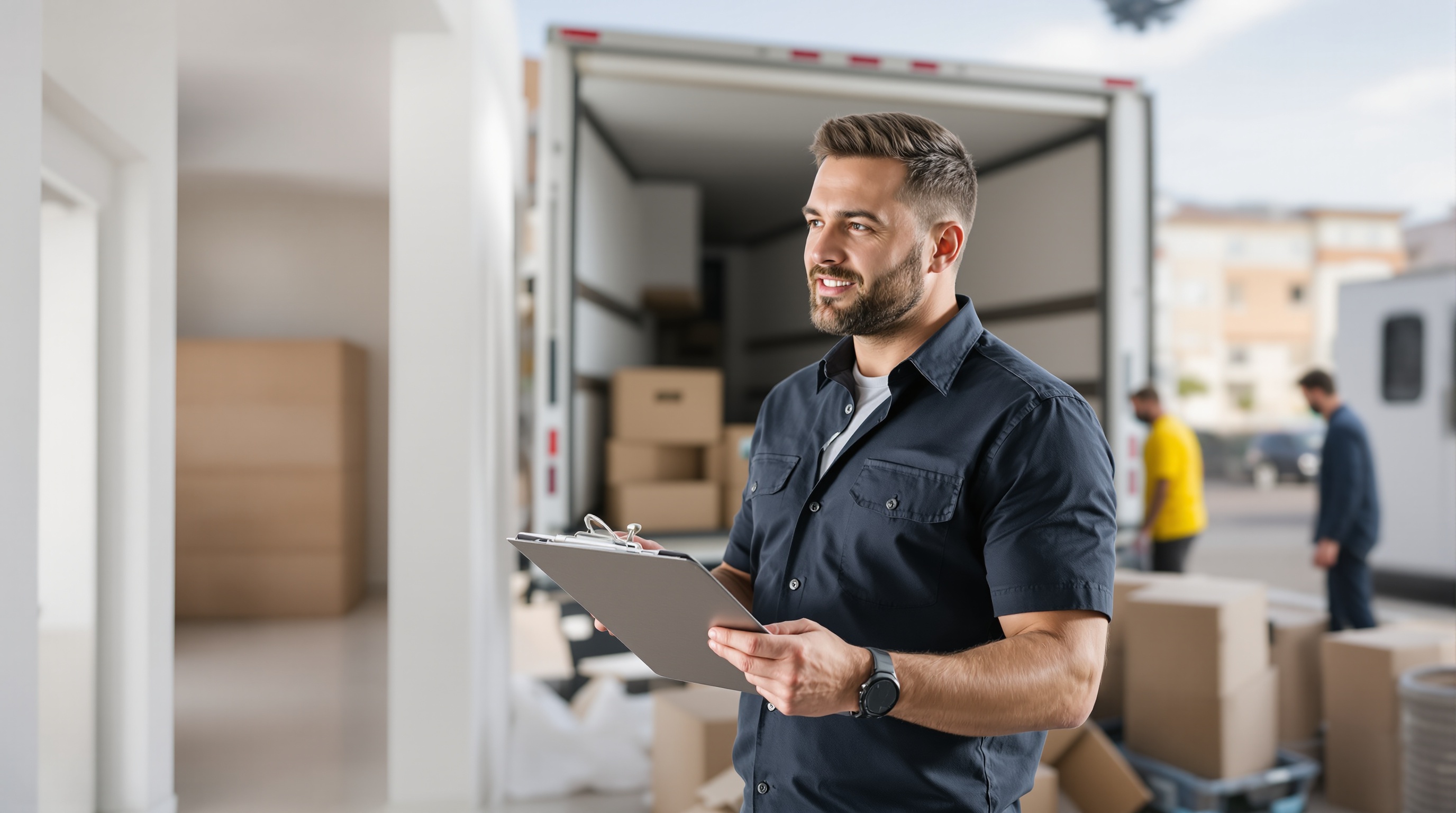 Property manager inspecting cleaned rental property