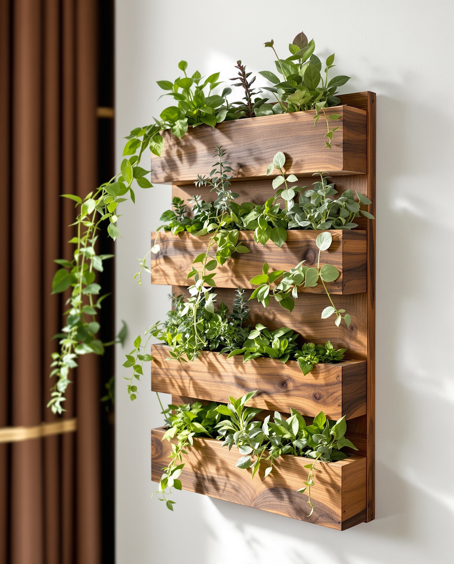 Jardineira Vertical J&C Marcenaria com plantas