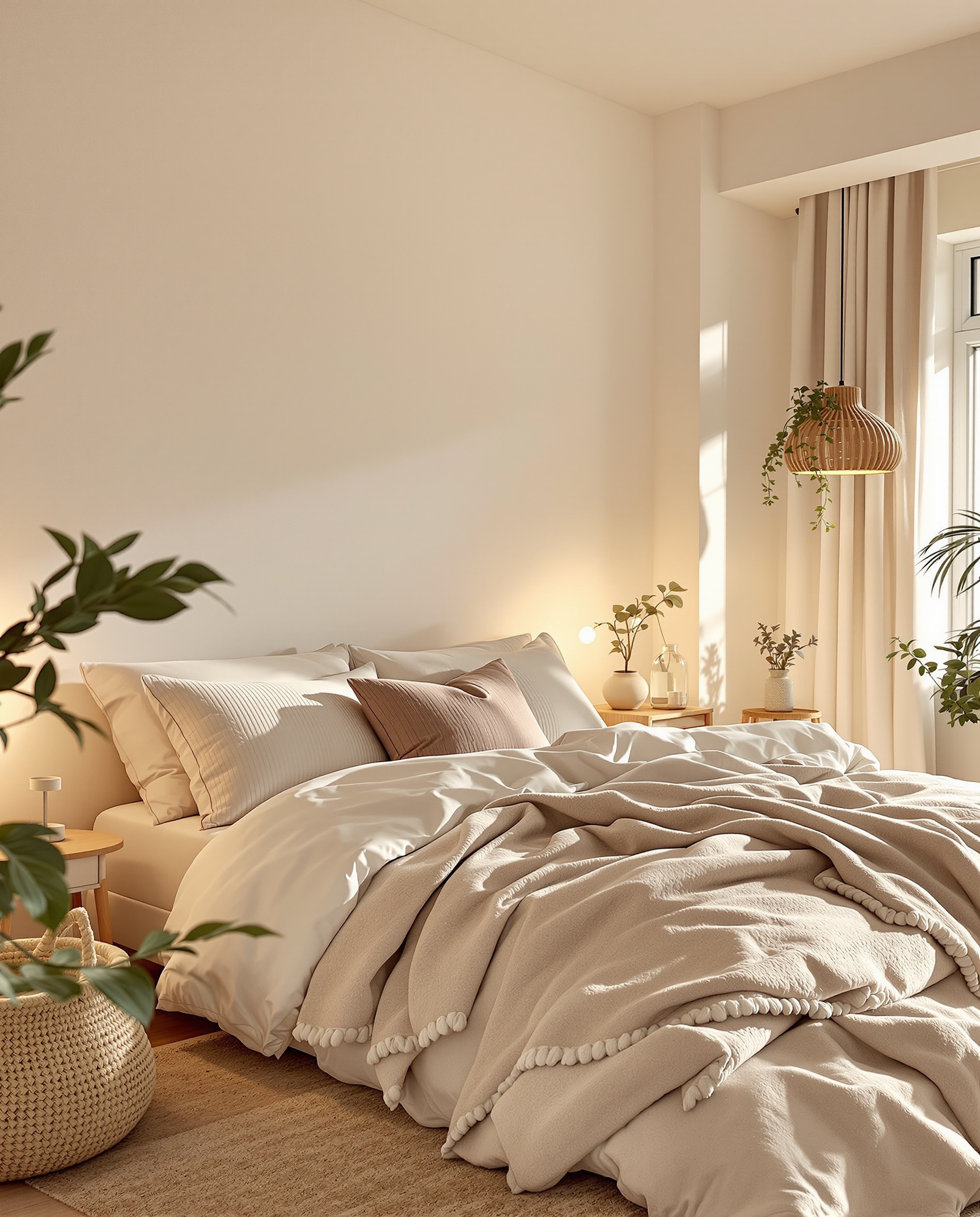 Cozy bedroom collection - minimalist modern furniture and decor