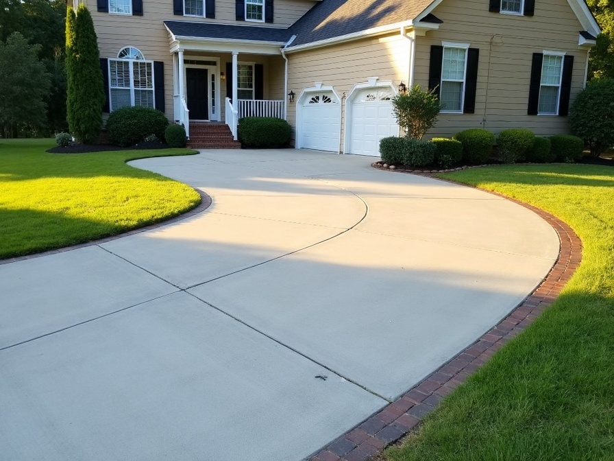 Concrete driveway installation in Loganville GA by Greenstone Landscaping LLC