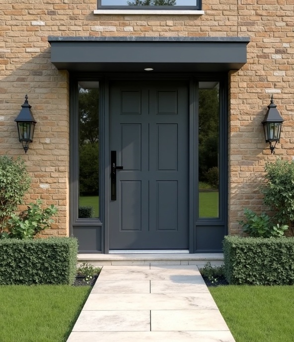 Anthracite grey Palladio composite door installation South Wales