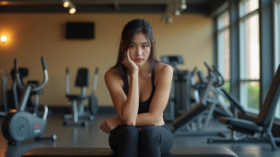 運動に不安を感じる女性