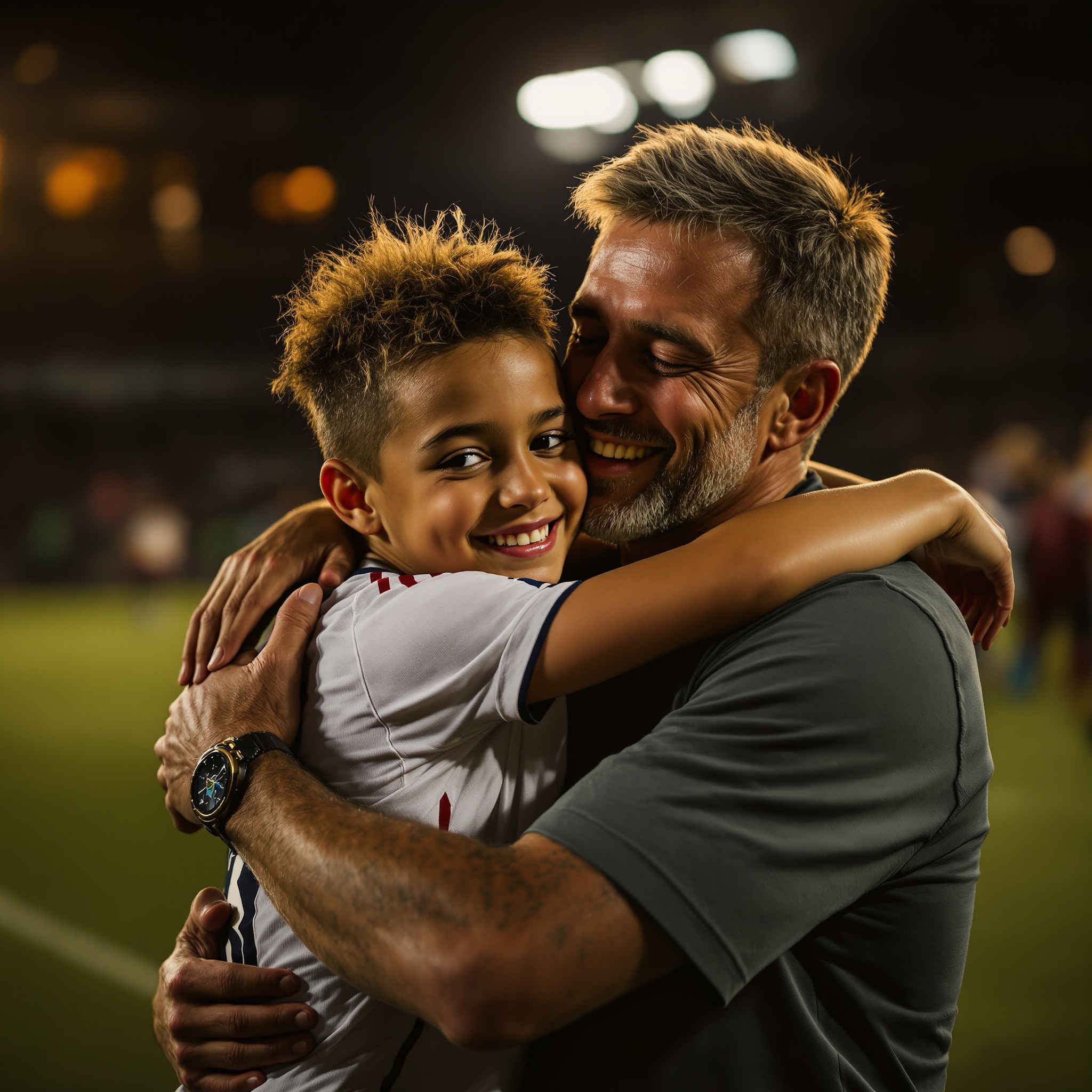 Parent and athlete emotional moment