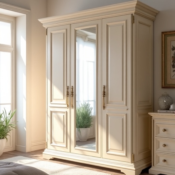 3-Door Beech Wardrobe
