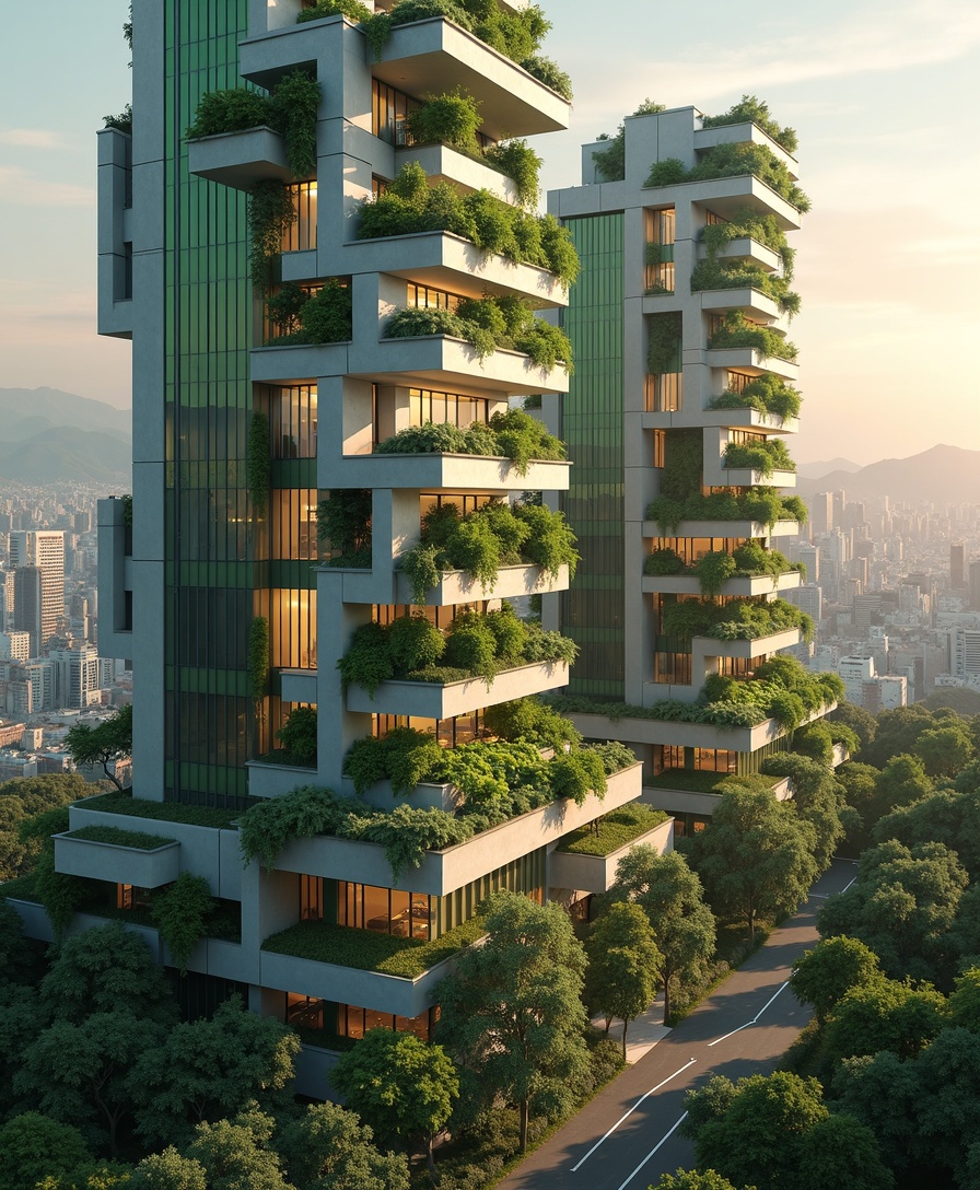 BLACK PEARL modern farmscraper towers with indoor agriculture visible through lower floors