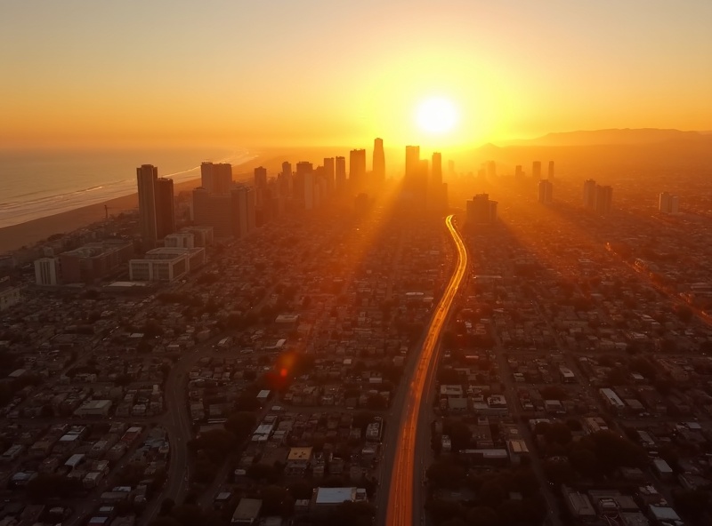 Los Angeles service area aerial view