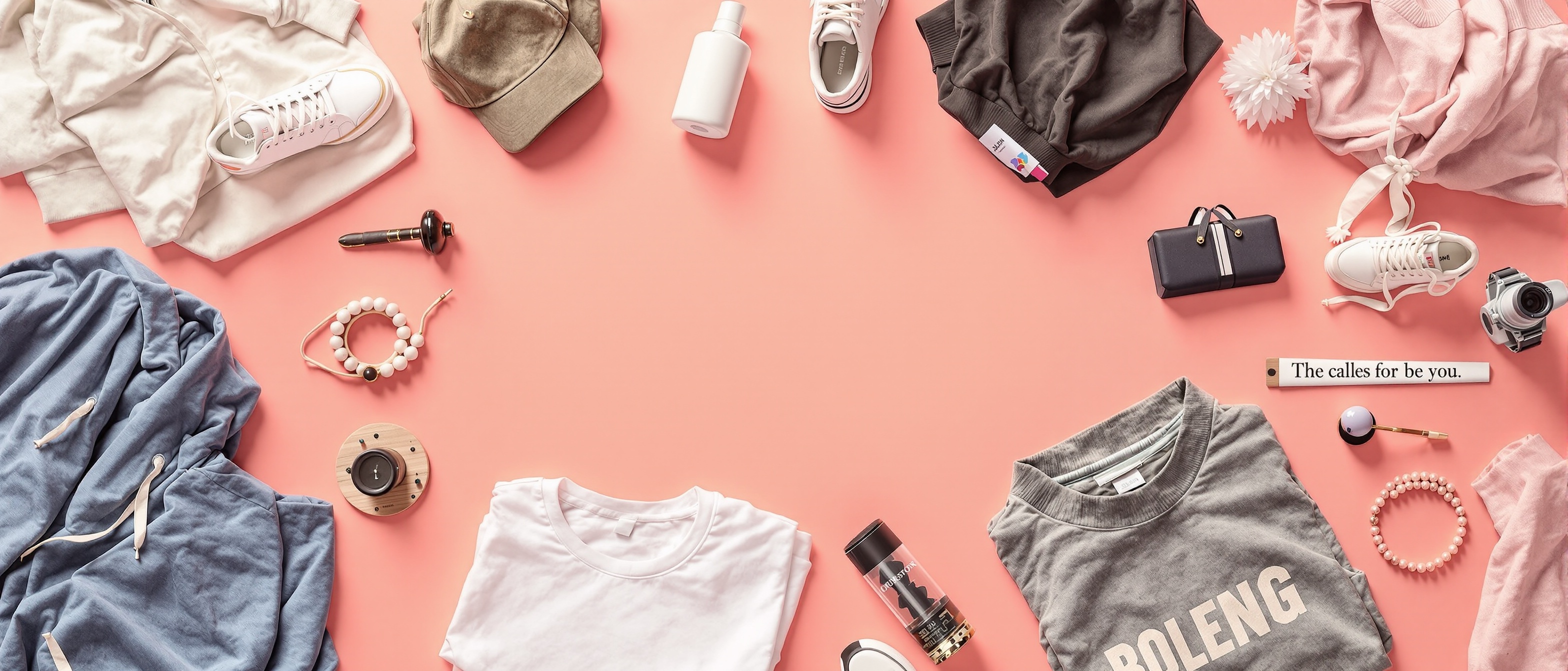 Fashion products flat lay