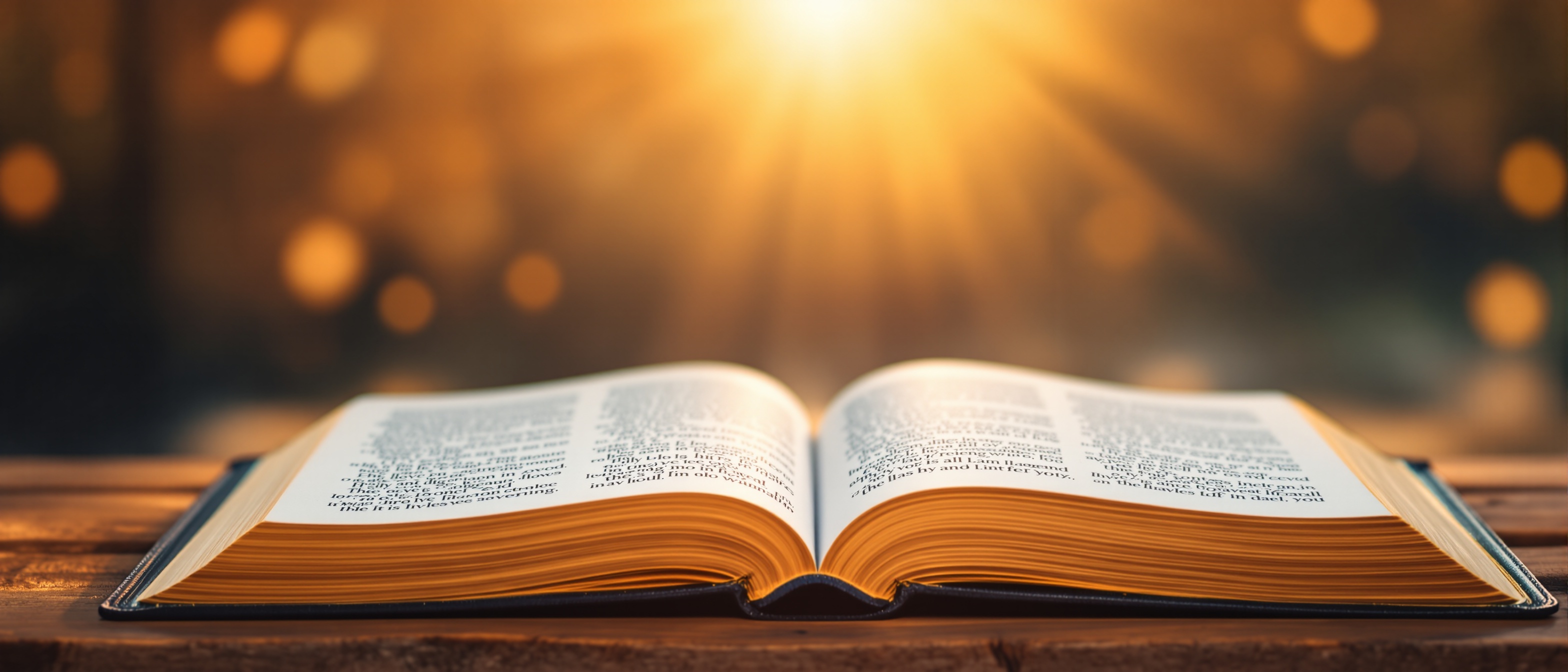 Open Bible with warm golden light