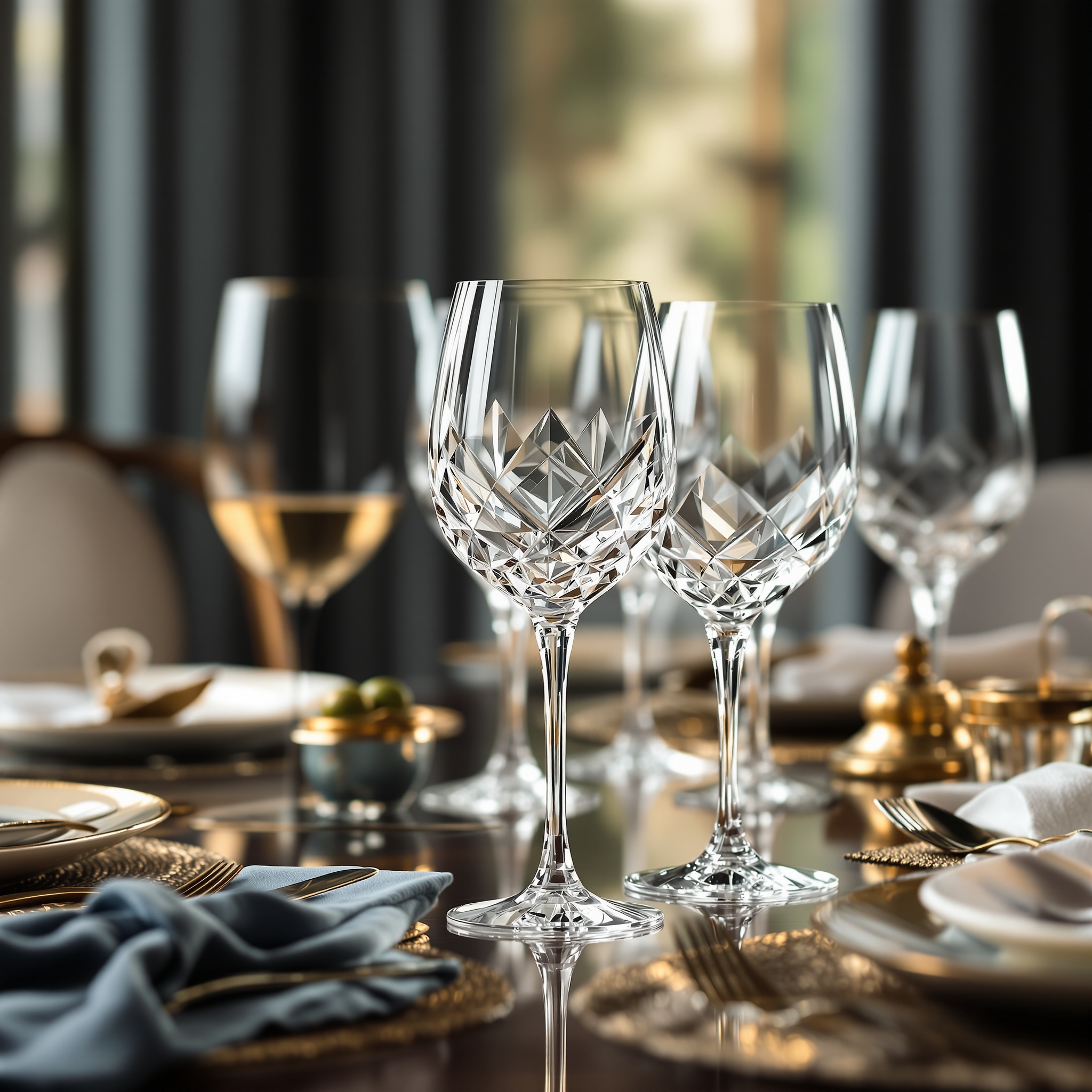 钻石切割红酒杯