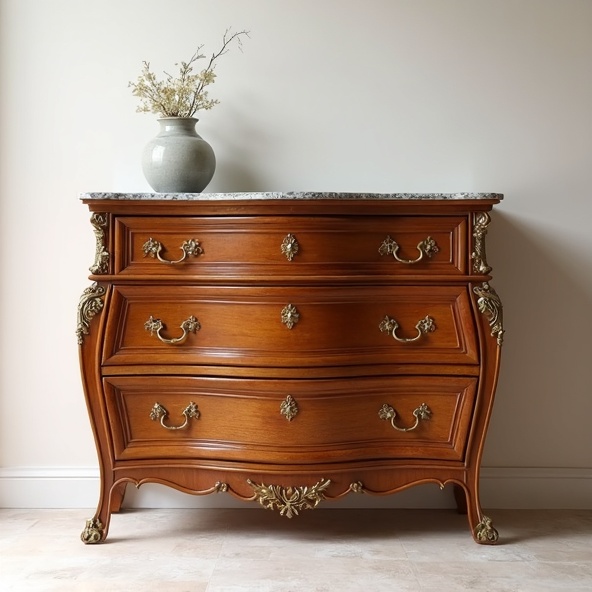 3-Drawer Oak Bedroom Commode