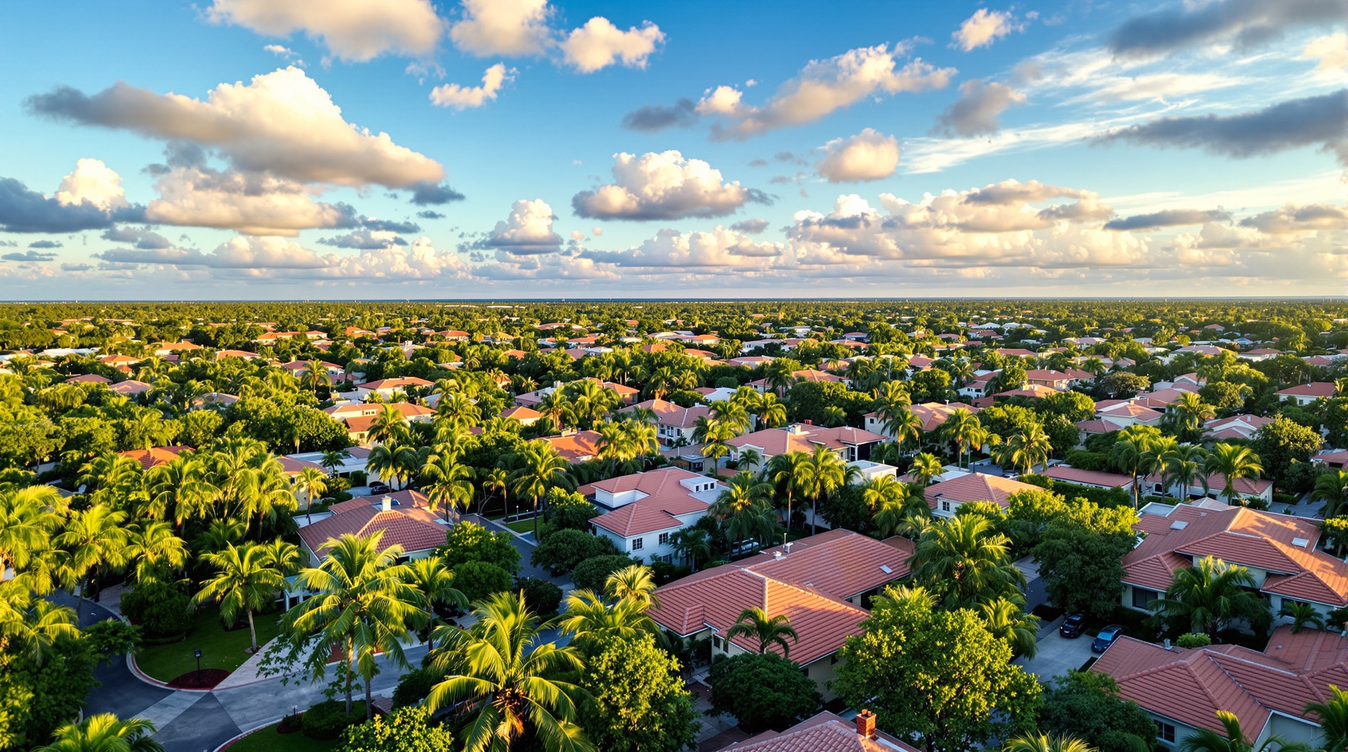 Doral roofing neighborhood aerial view