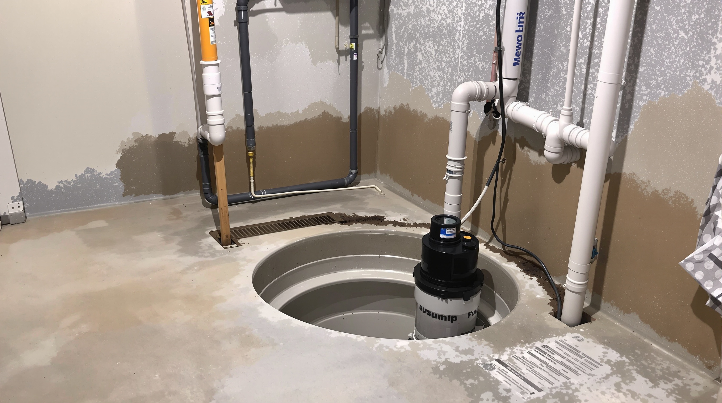 Sump pump installation in an Ontario home basement