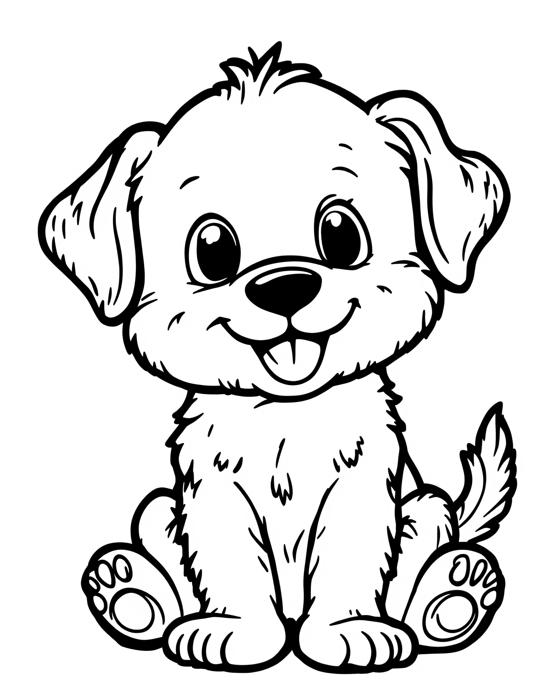 Color Cute Puppy - Free printable coloring page Cute Puppy coloring page for kids - Easy level