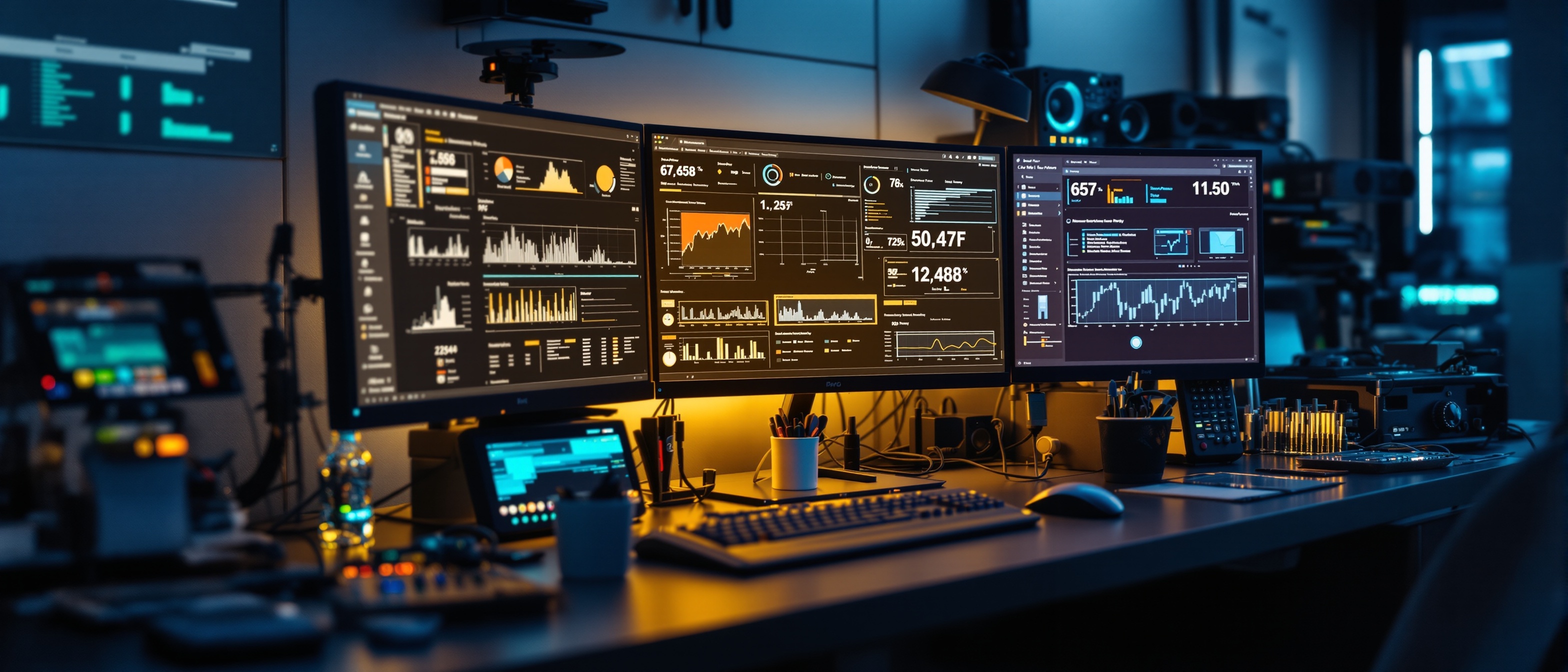 Technology workspace background