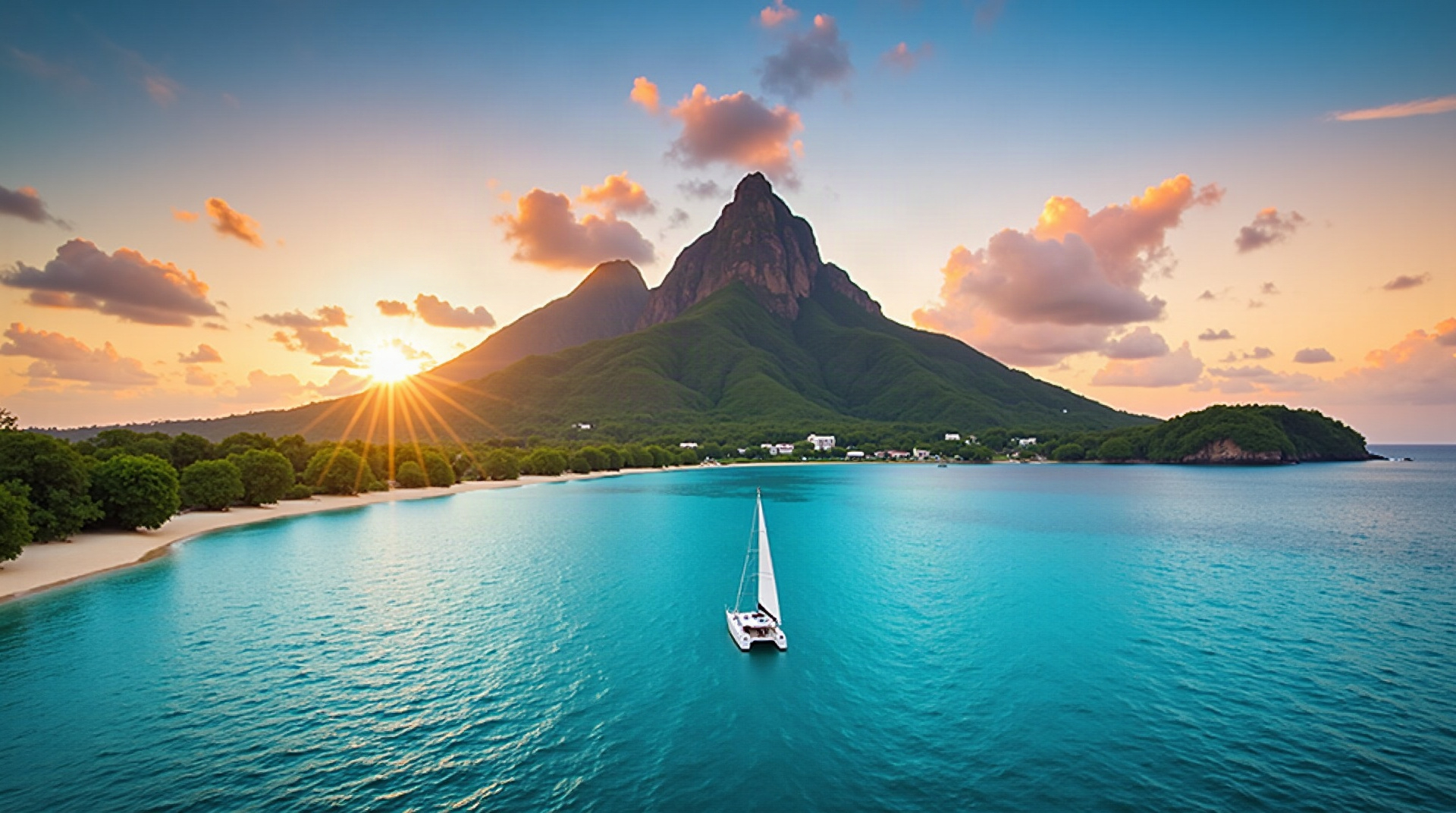 Le Morne mountain on the southwest coast of Mauritius