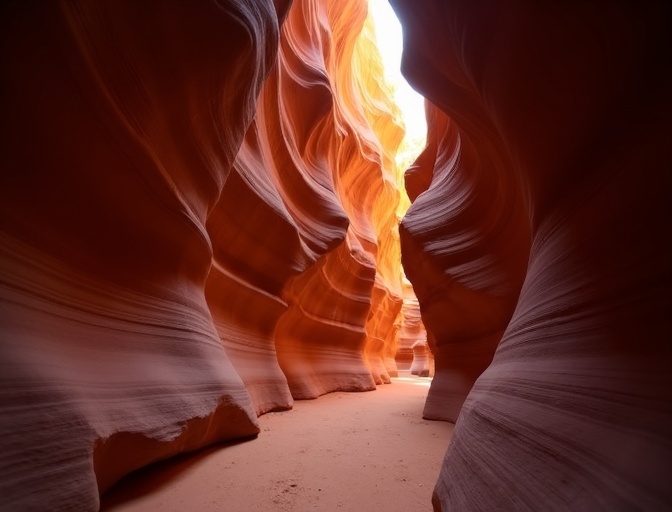 Upper Antelope Canyon interior showing flowing sandstone formations