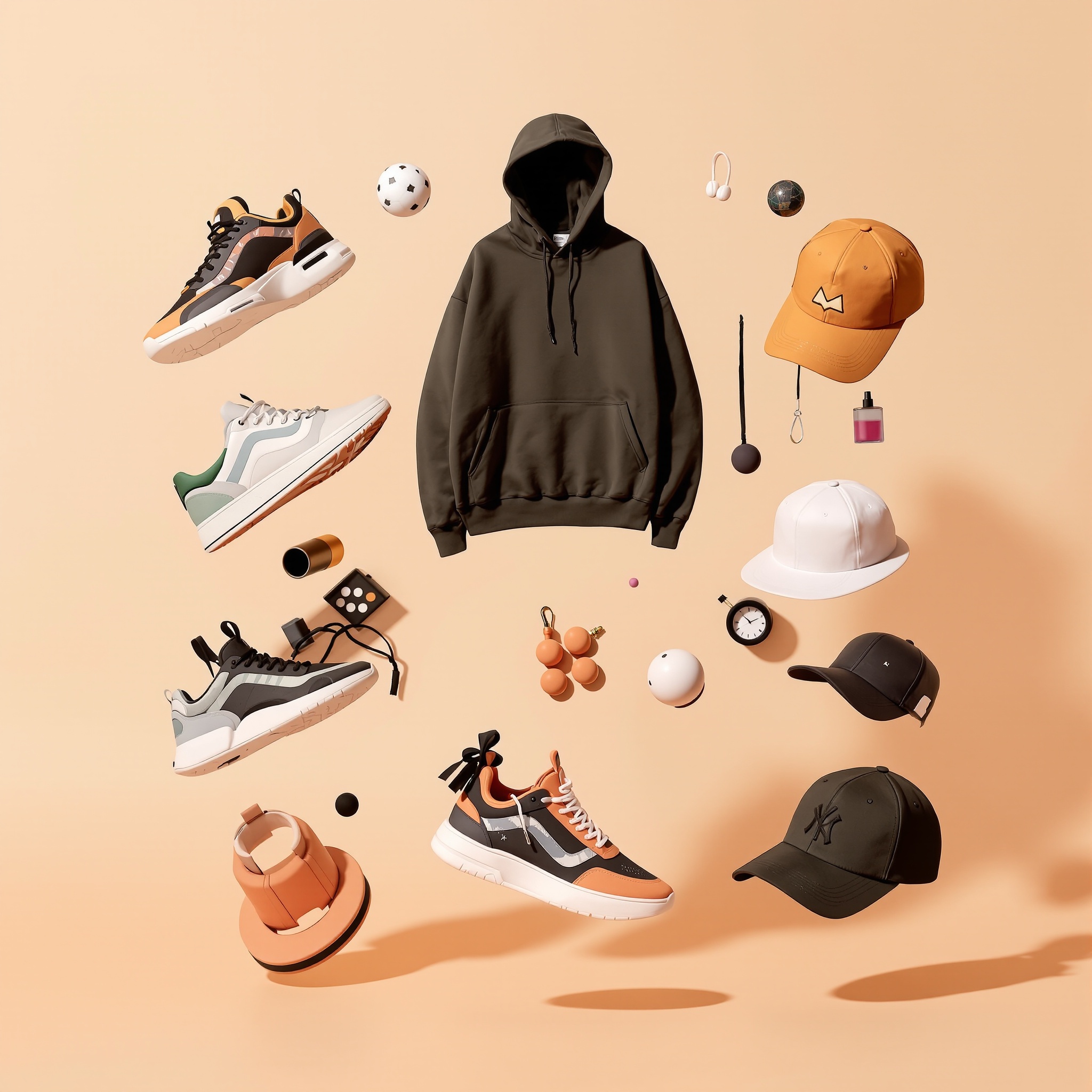 JoyaGoo curated fashion collection featuring sneakers, hoodie, cap and accessories
