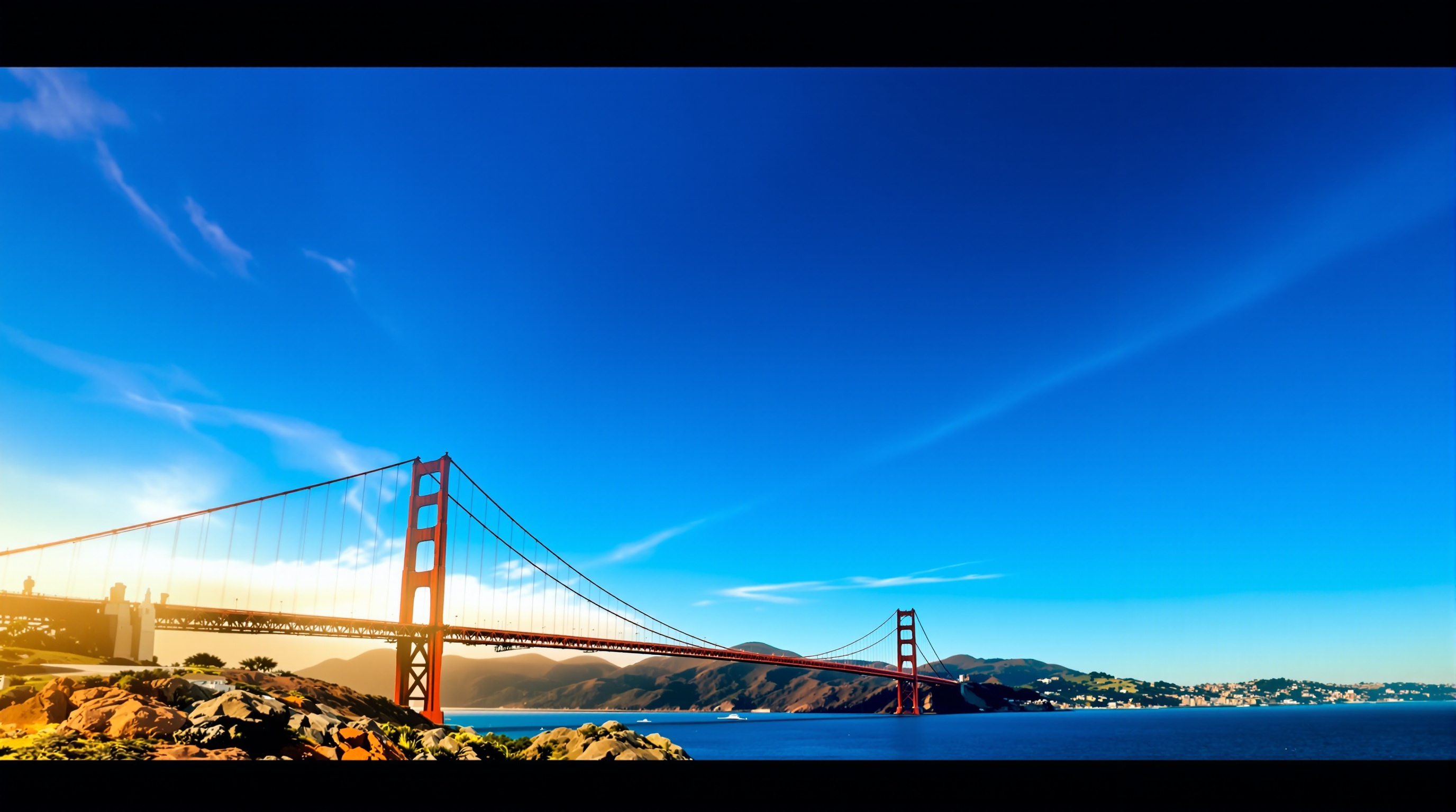 Golden Gate Bridge in San Francisco Bay Area at sunset