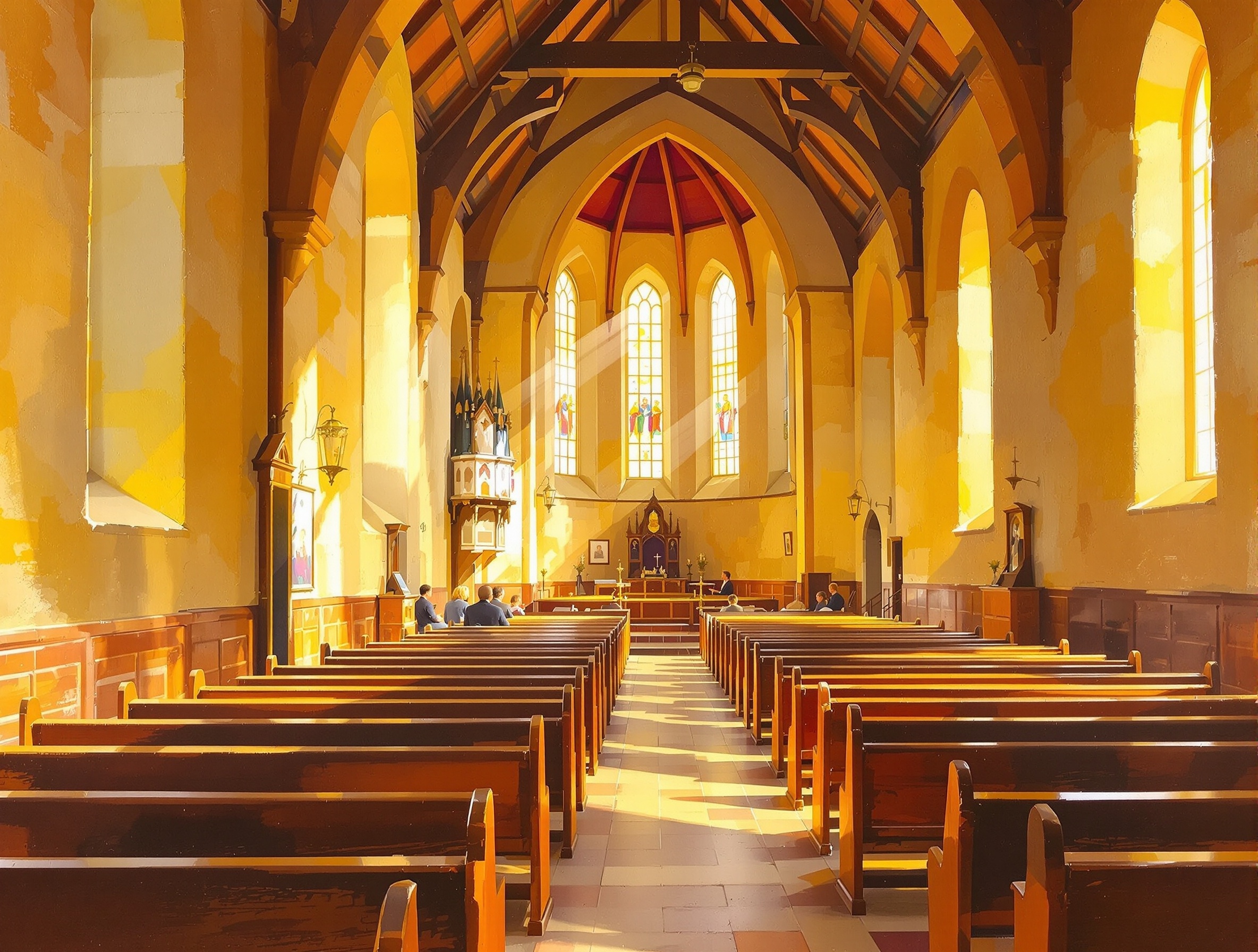 Church interior representing community