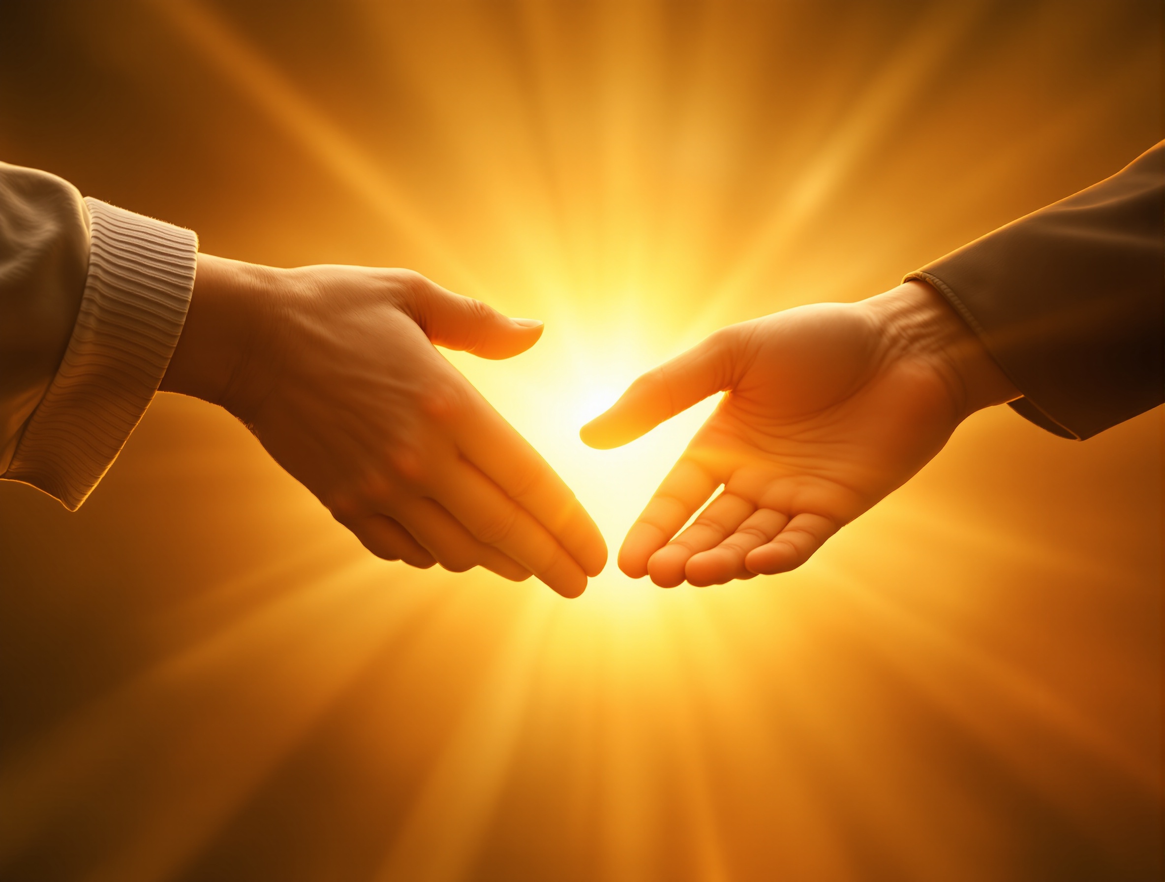 Hands reaching toward each other symbolizing reconciliation