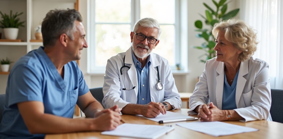 Família comparando cuidador particular e empresa de home care para idoso