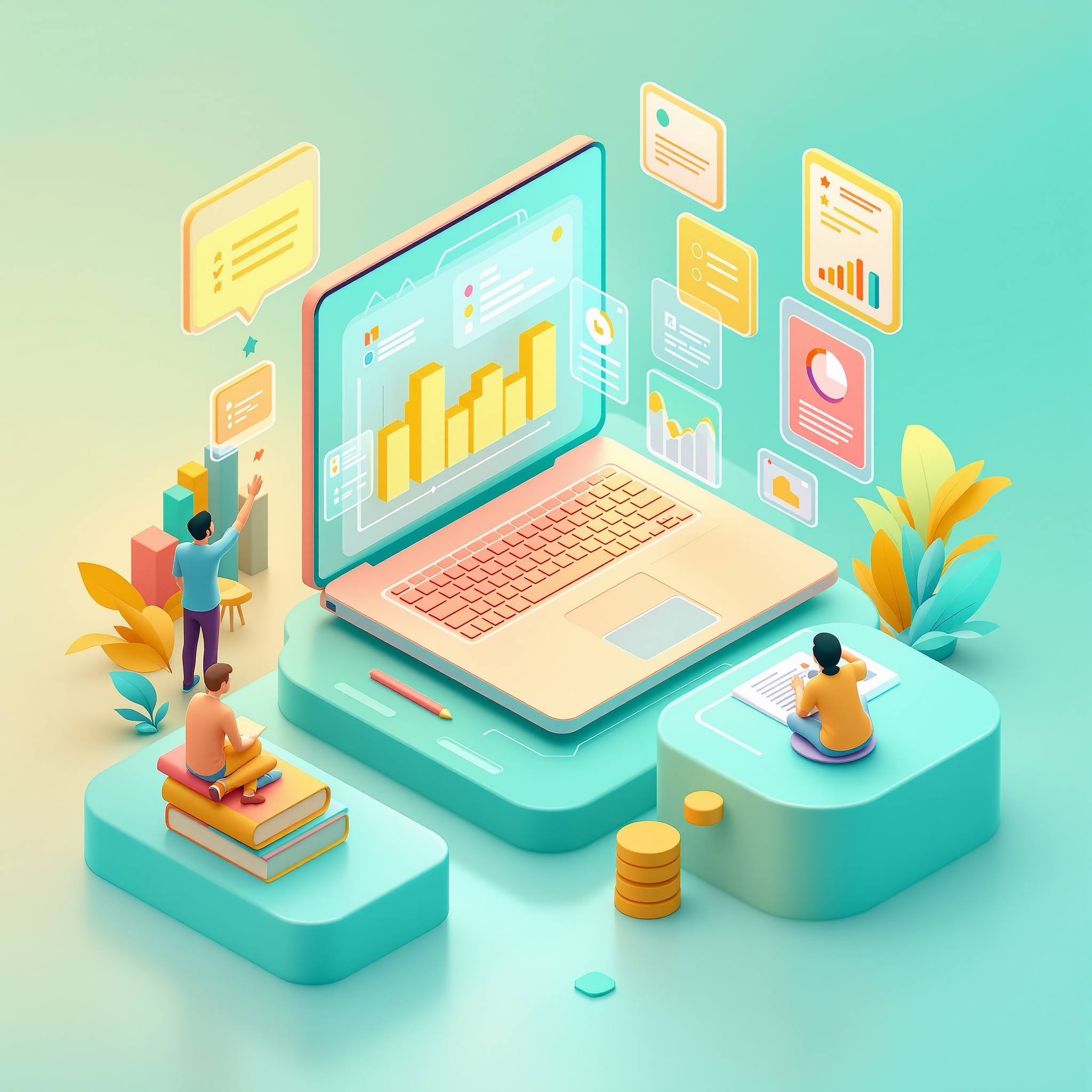 Modern learning platform illustration