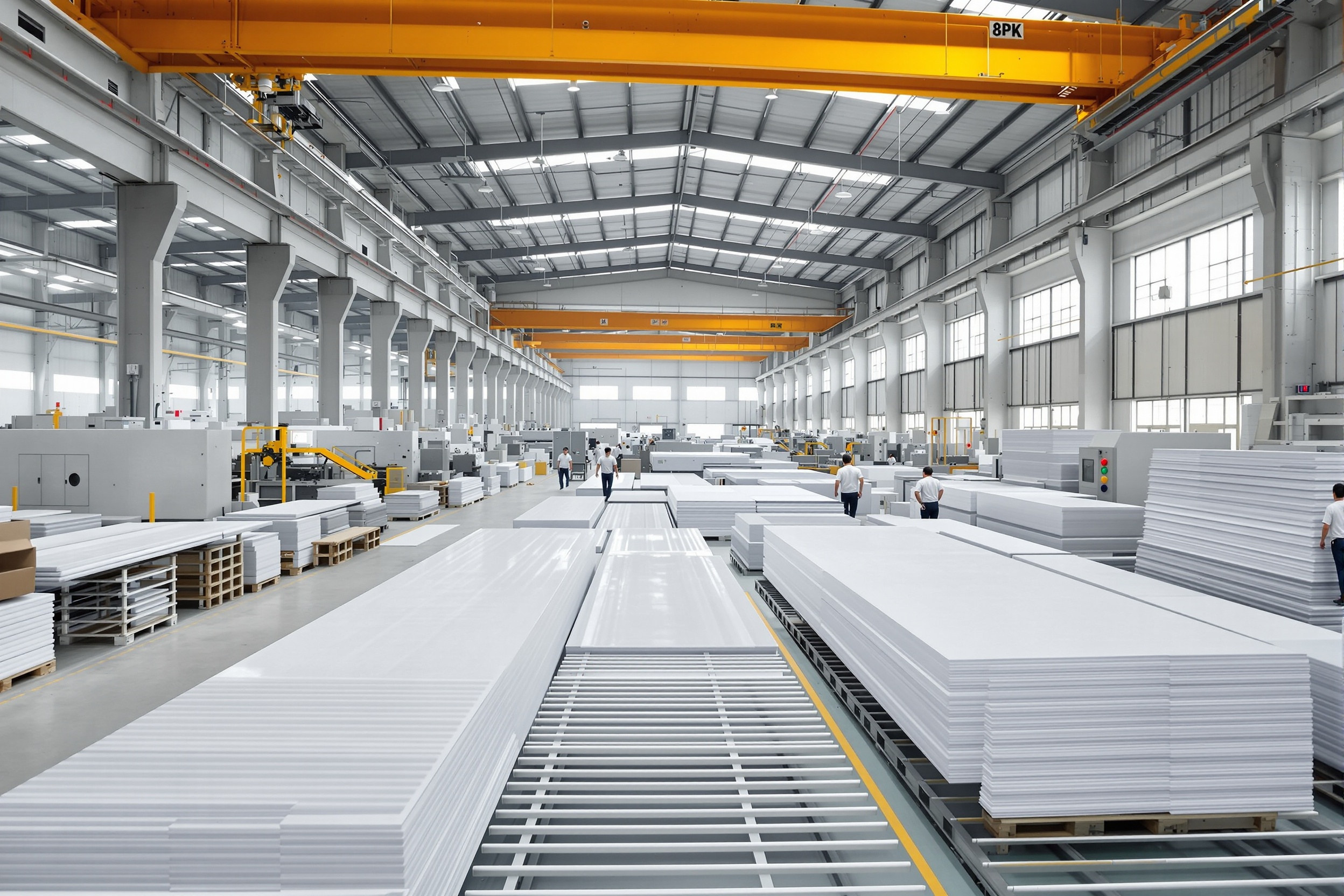 Nhà máy sản xuất vật liệu xây dựng Dây chuyền sản xuất tôn ngói nhựa PVC trong nhà máy vật liệu xây dựng Việt Nam