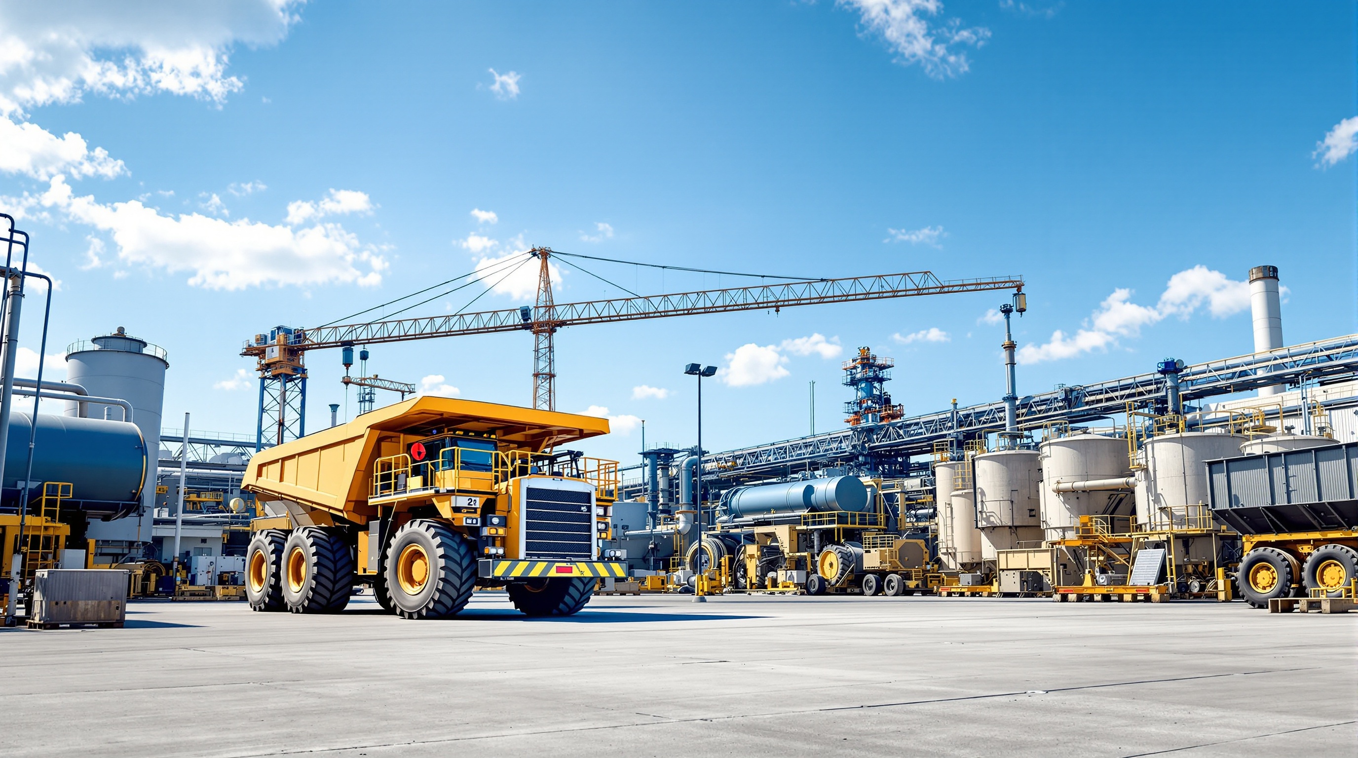 Patio industrial con maquinaria pesada