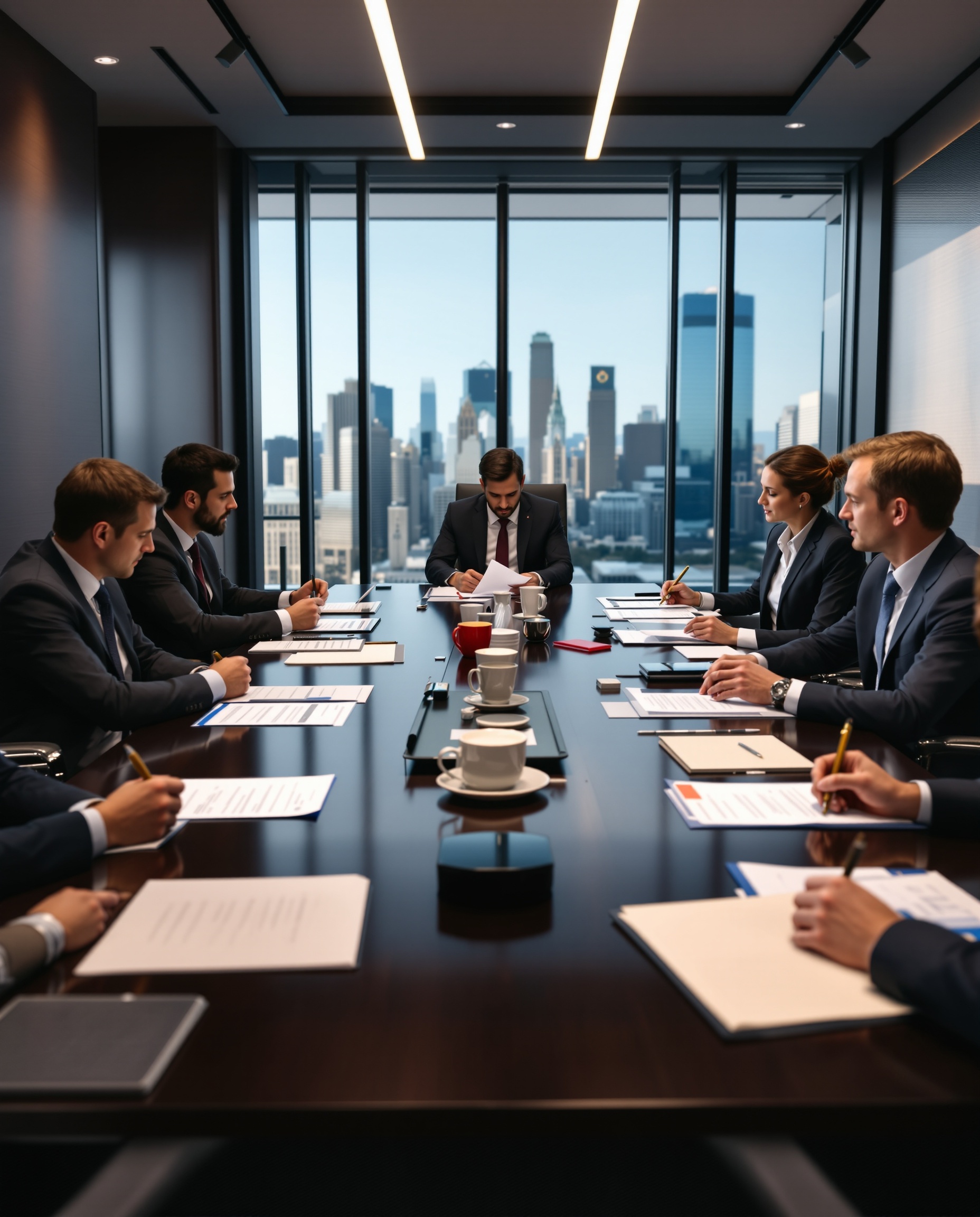 Investisseurs en réunion confidentielle