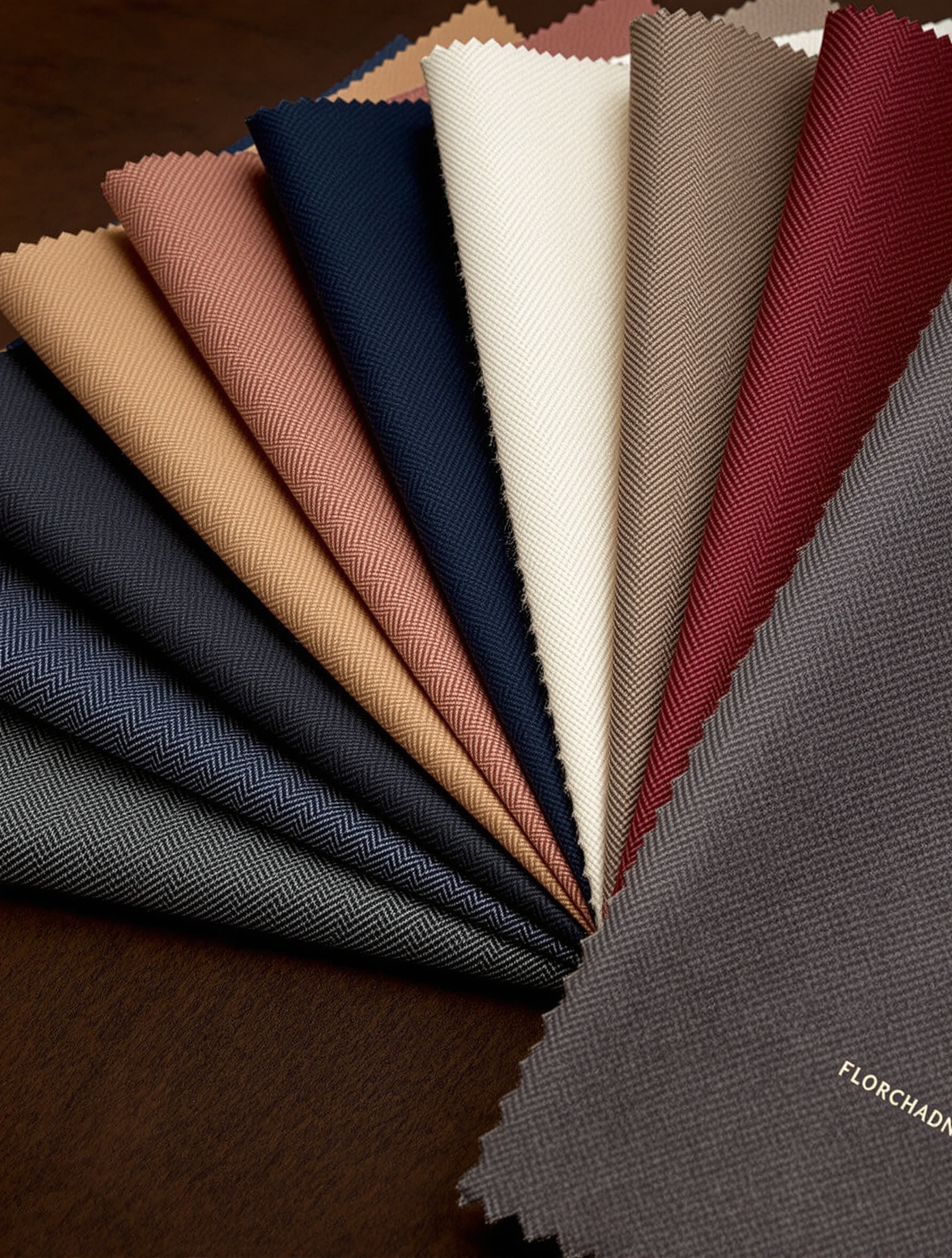 Premium fabric selection at Custom Clothiers — Italian and English suiting fabrics