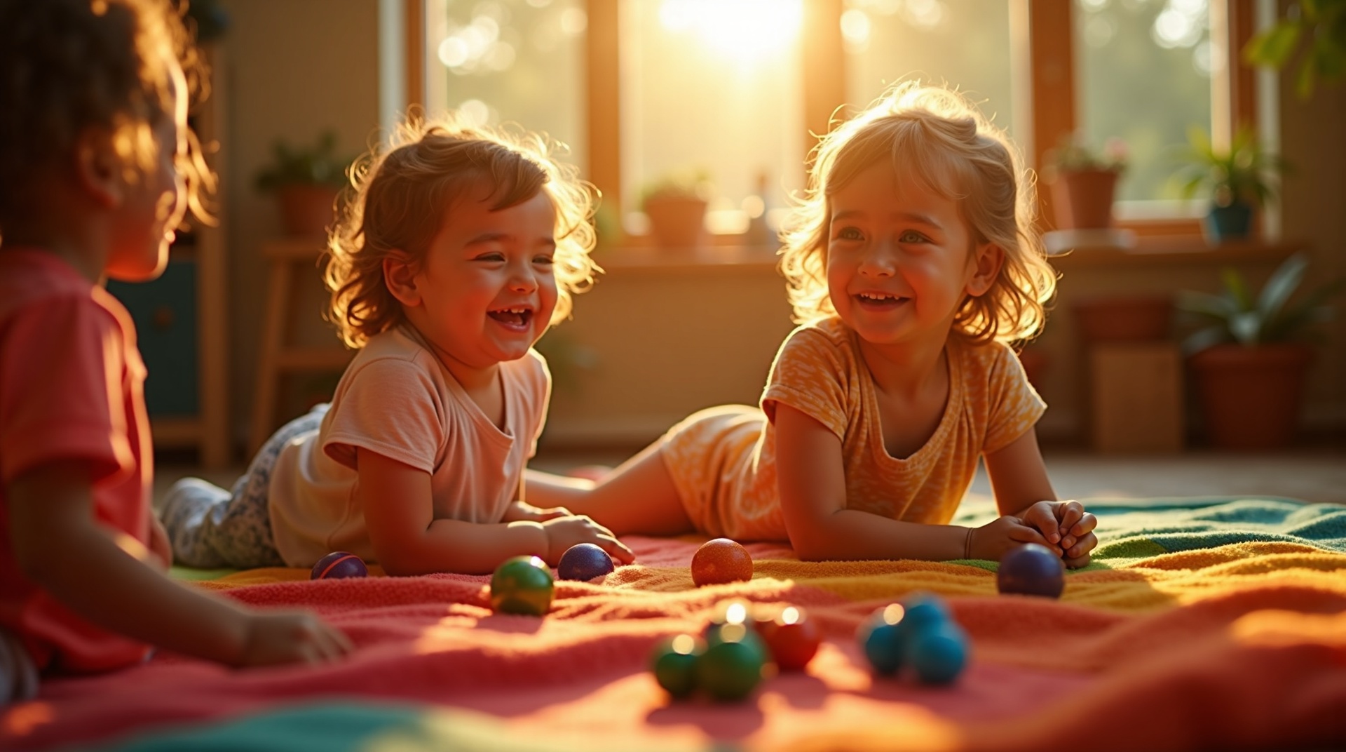 Children playing with sensory toys
