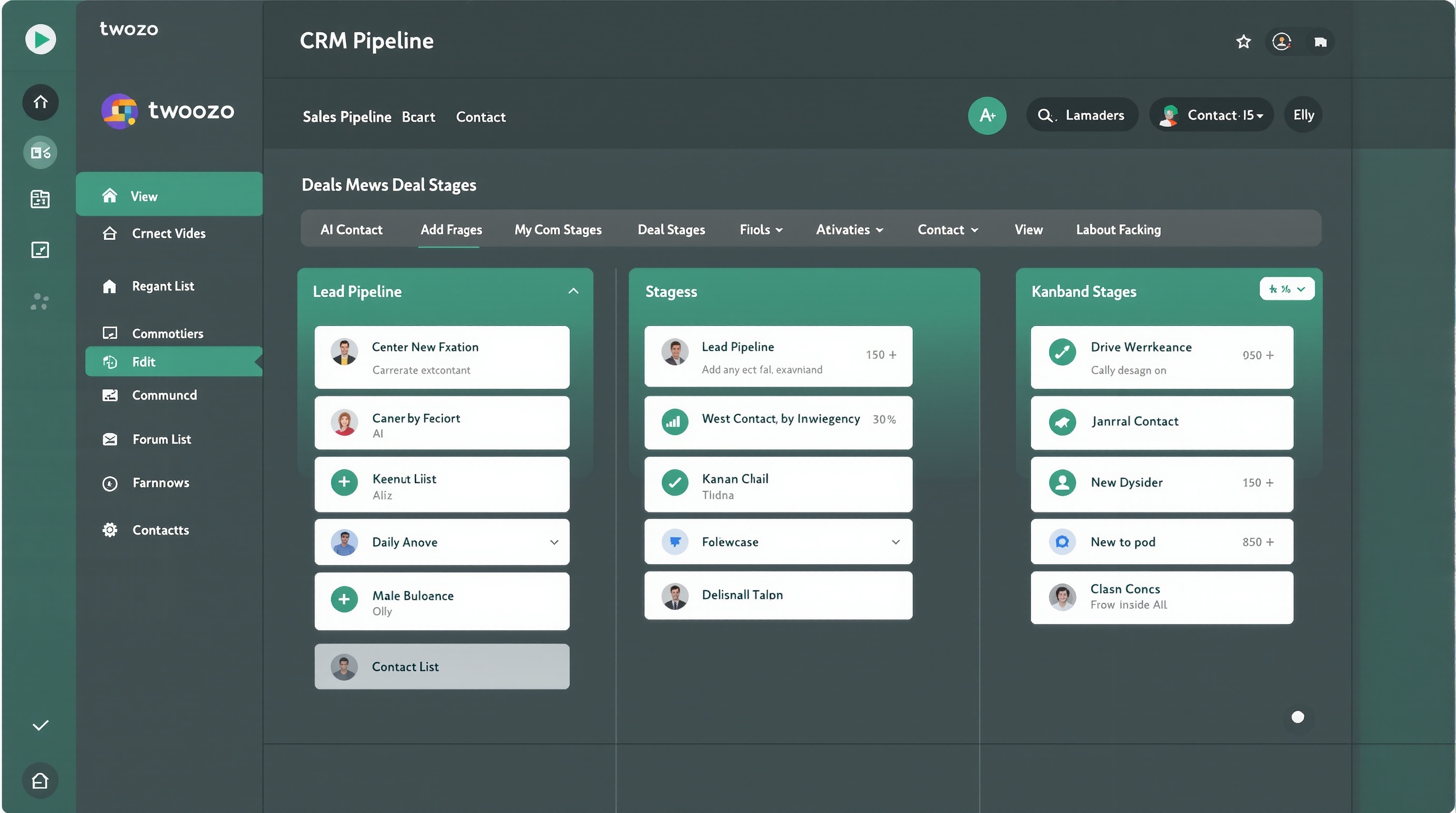 TWOZO AI CRM — Sales Pipeline Dashboard