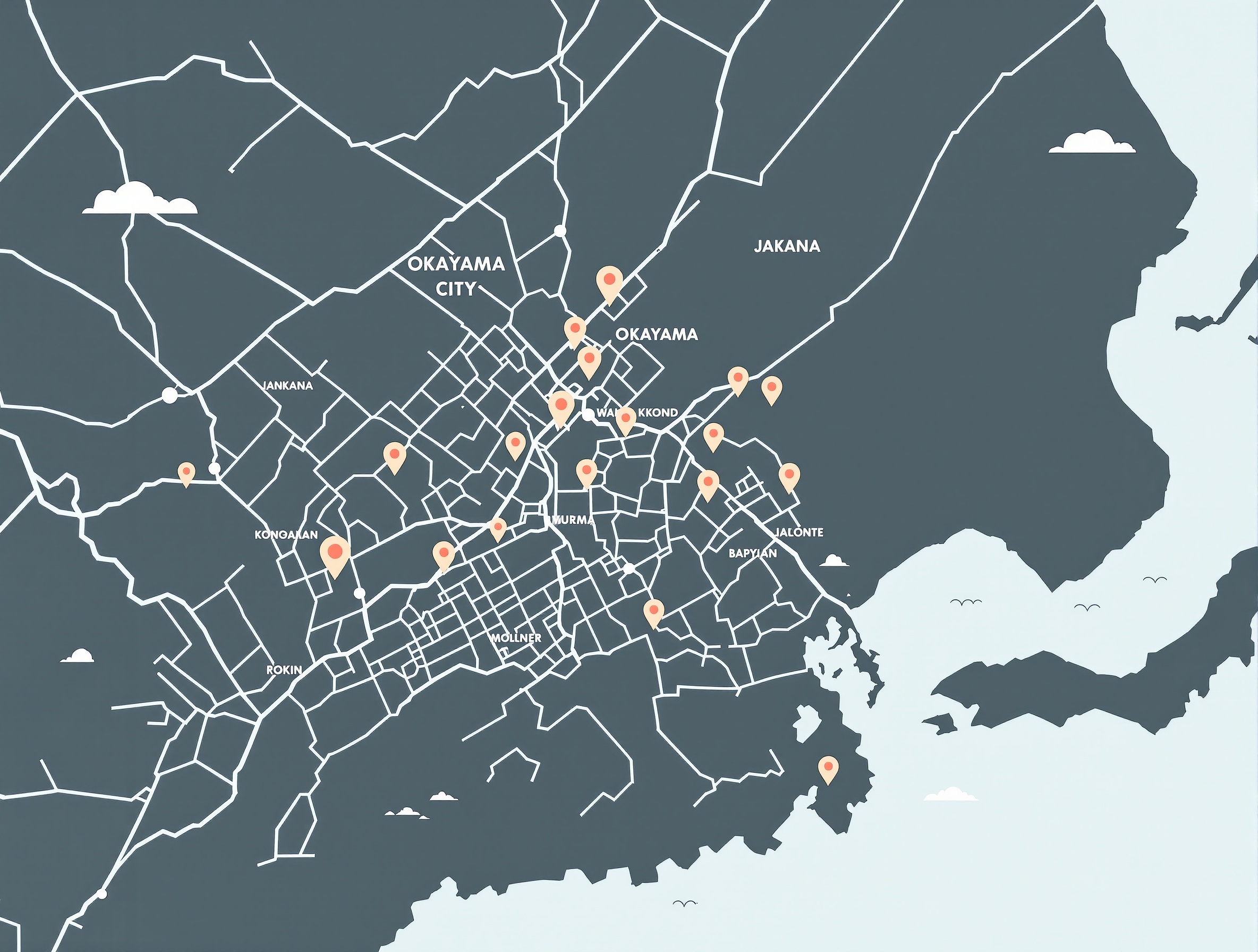 岡山市対応エリアマップ