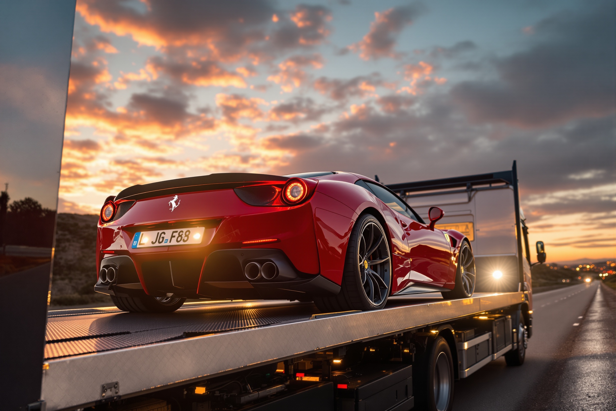 Ferrari en plataforma