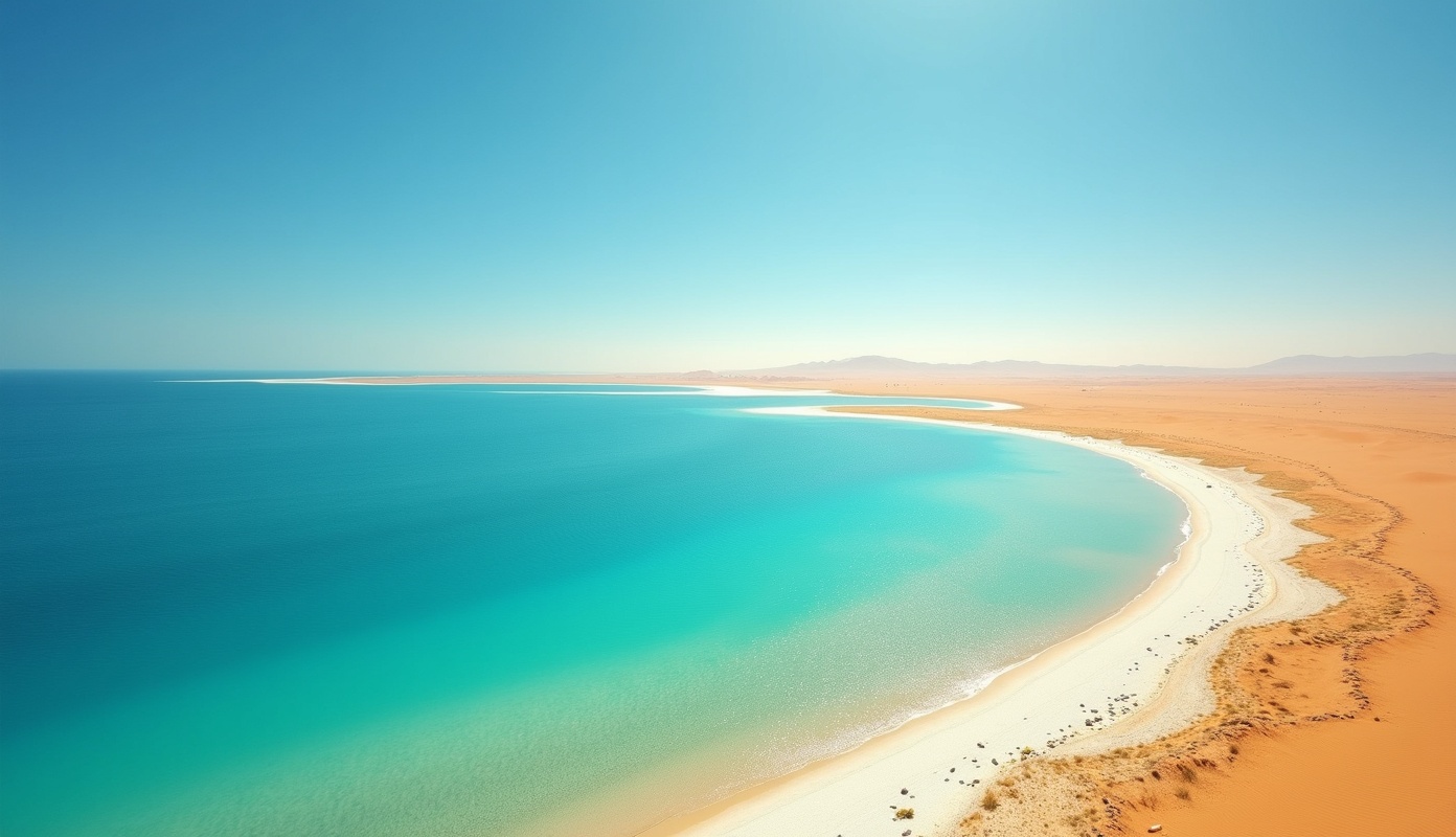 Lagon de Dakhla entre désert et océan au Maroc saharien, spot de kitesurf et surf