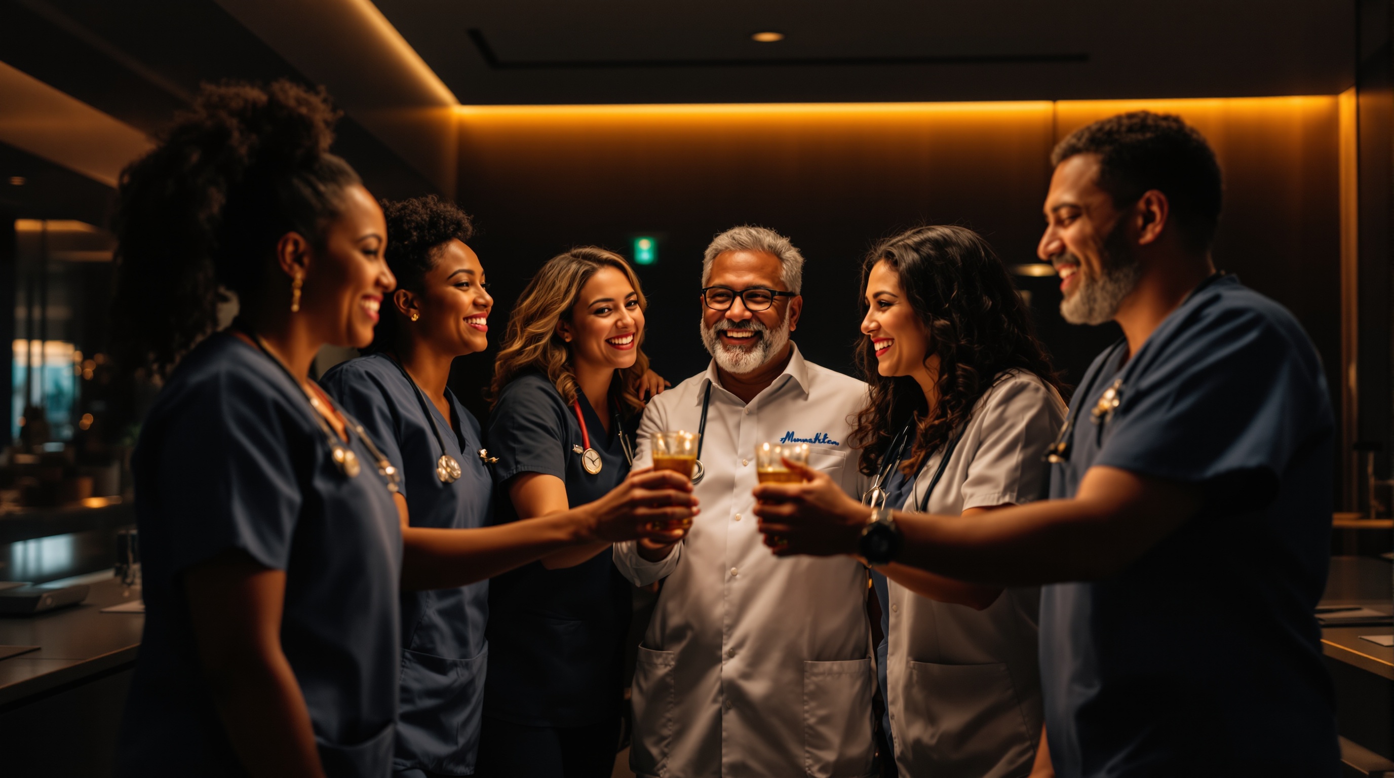 Happy team members