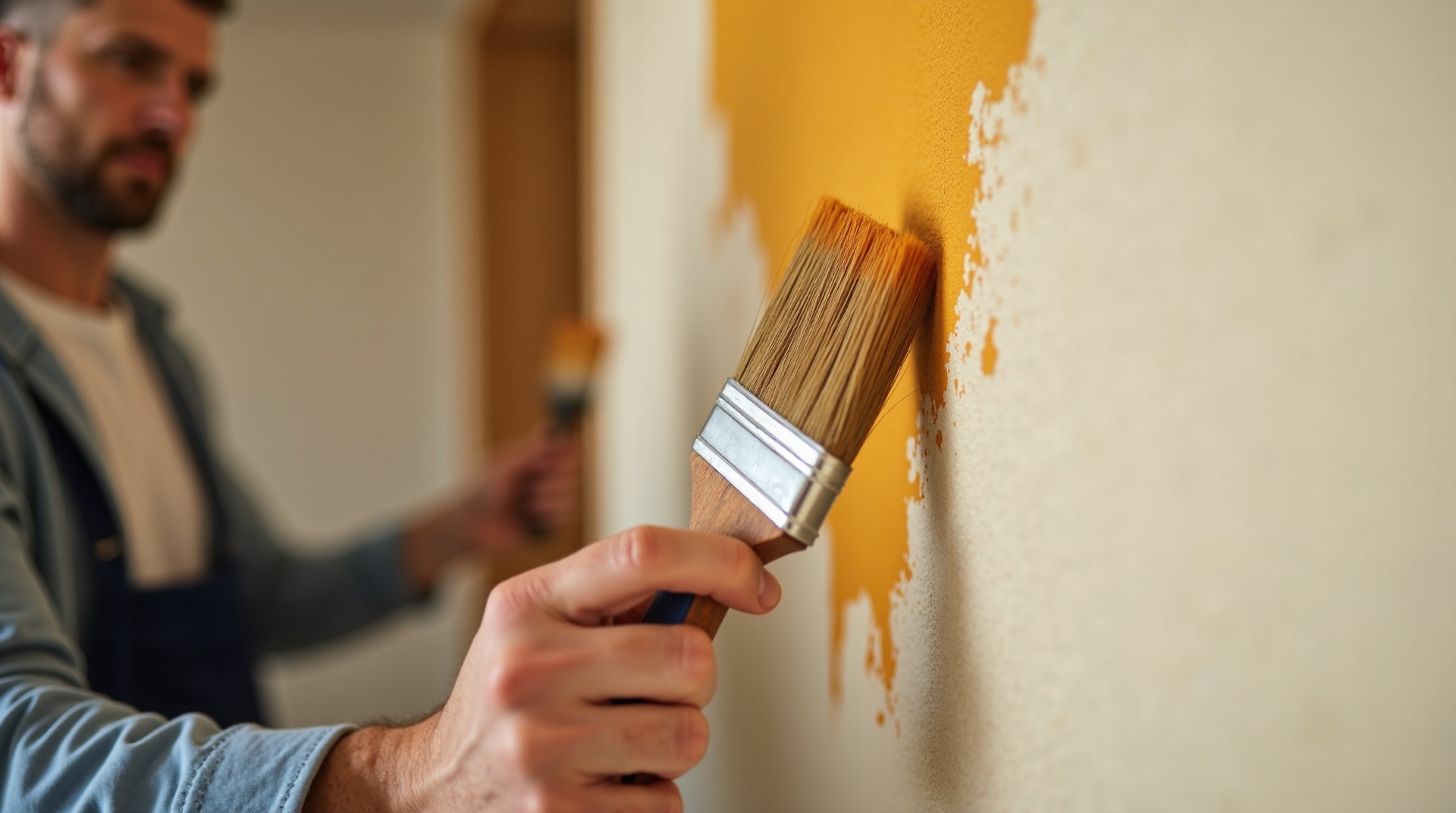 Professional painter painting wall with brush Gqeberha