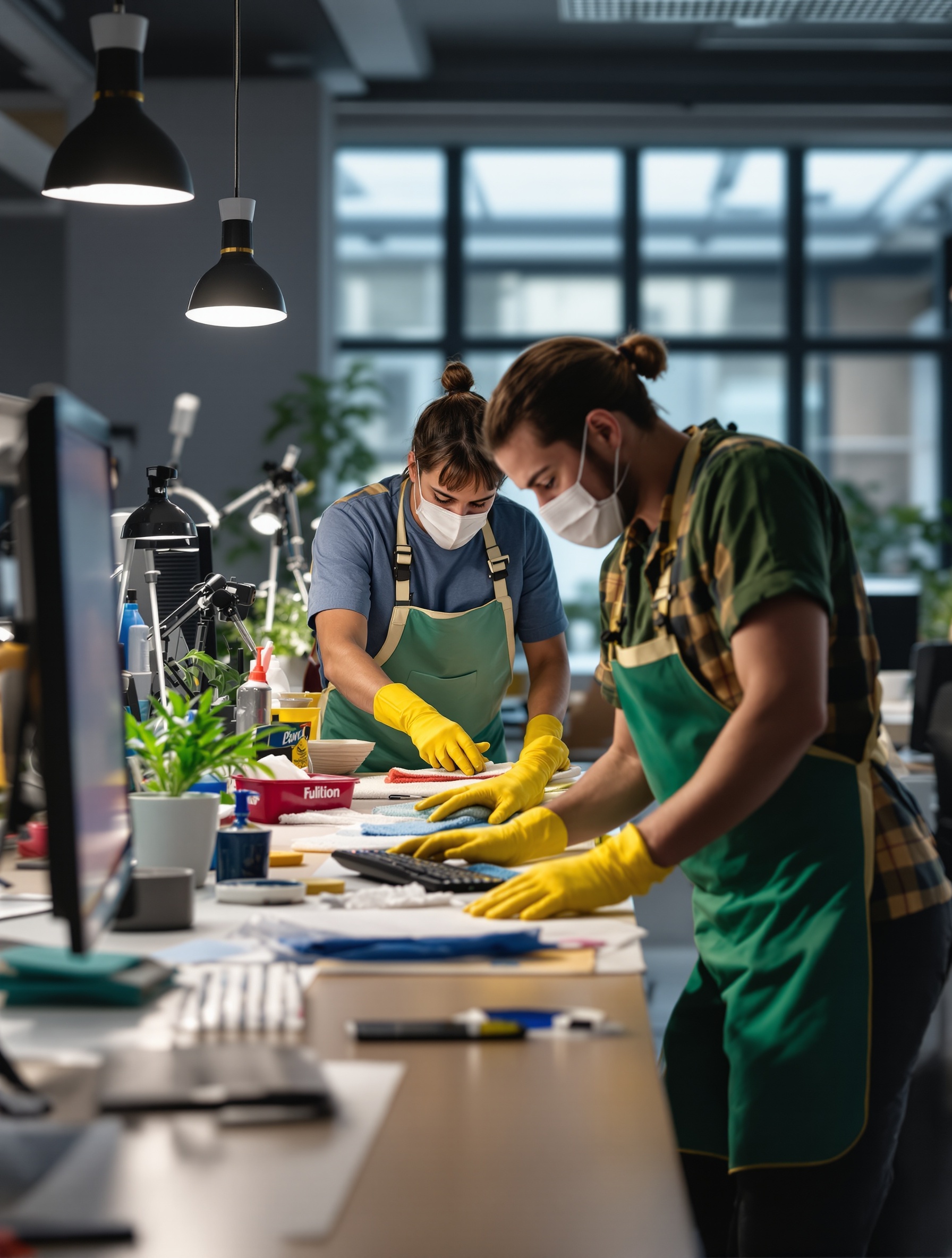 Equipo JUSTCLEAN trabajando